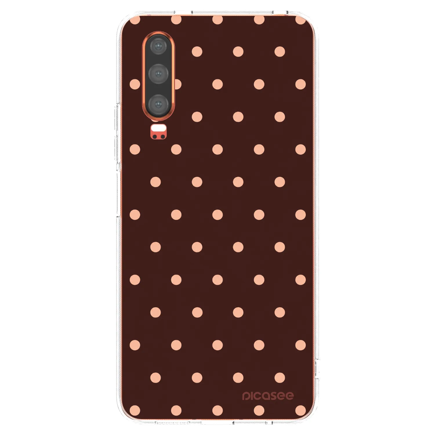 Picasee átlátszó szilikon tok az alábbi mobiltelefonokra Huawei P30 - Peach Dots & Chocolate
