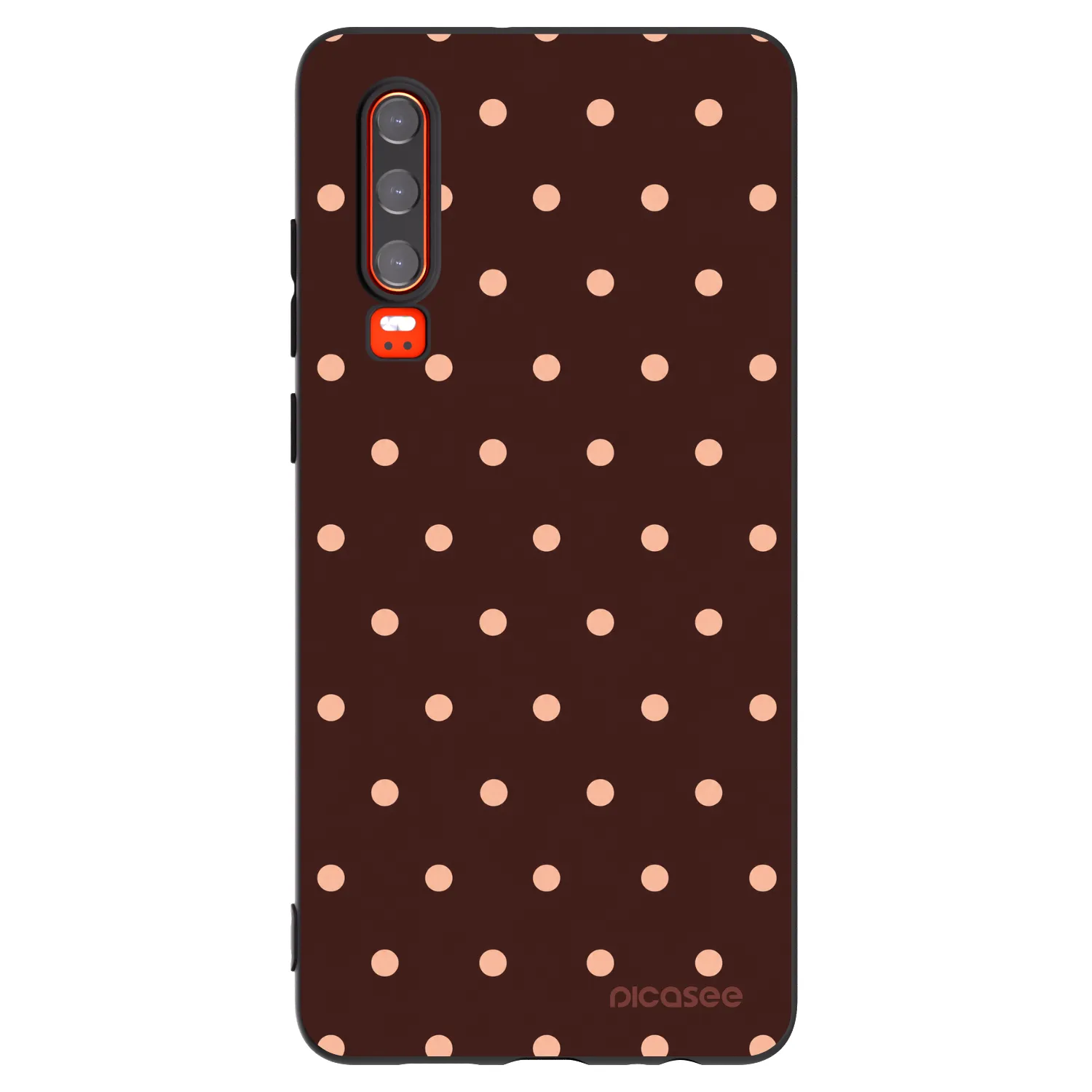 Picasee fekete szilikon tok az alábbi mobiltelefonokra Huawei P30 - Peach Dots & Chocolate