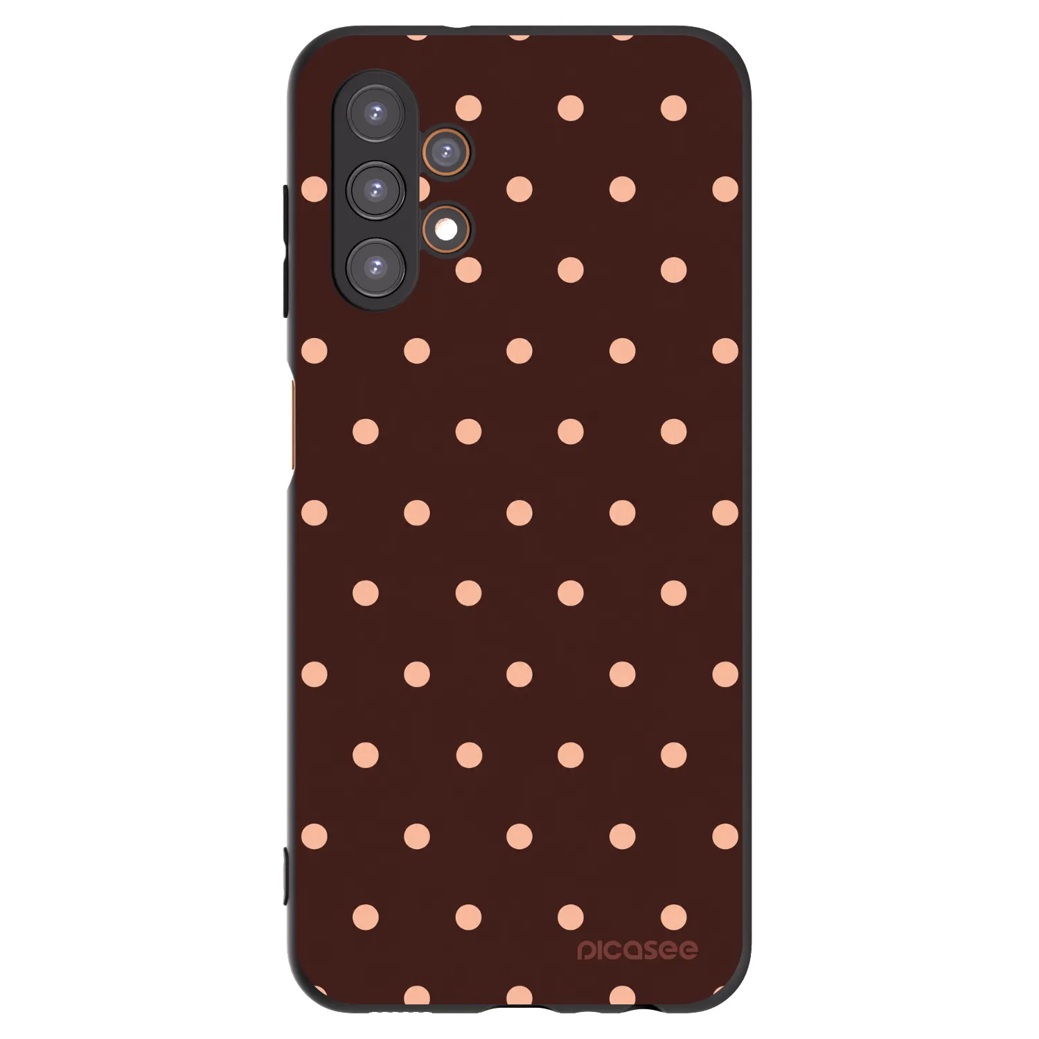 Picasee fekete szilikon tok az alábbi mobiltelefonokra Samsung Galaxy A13 5G - Peach Dots & Chocolate