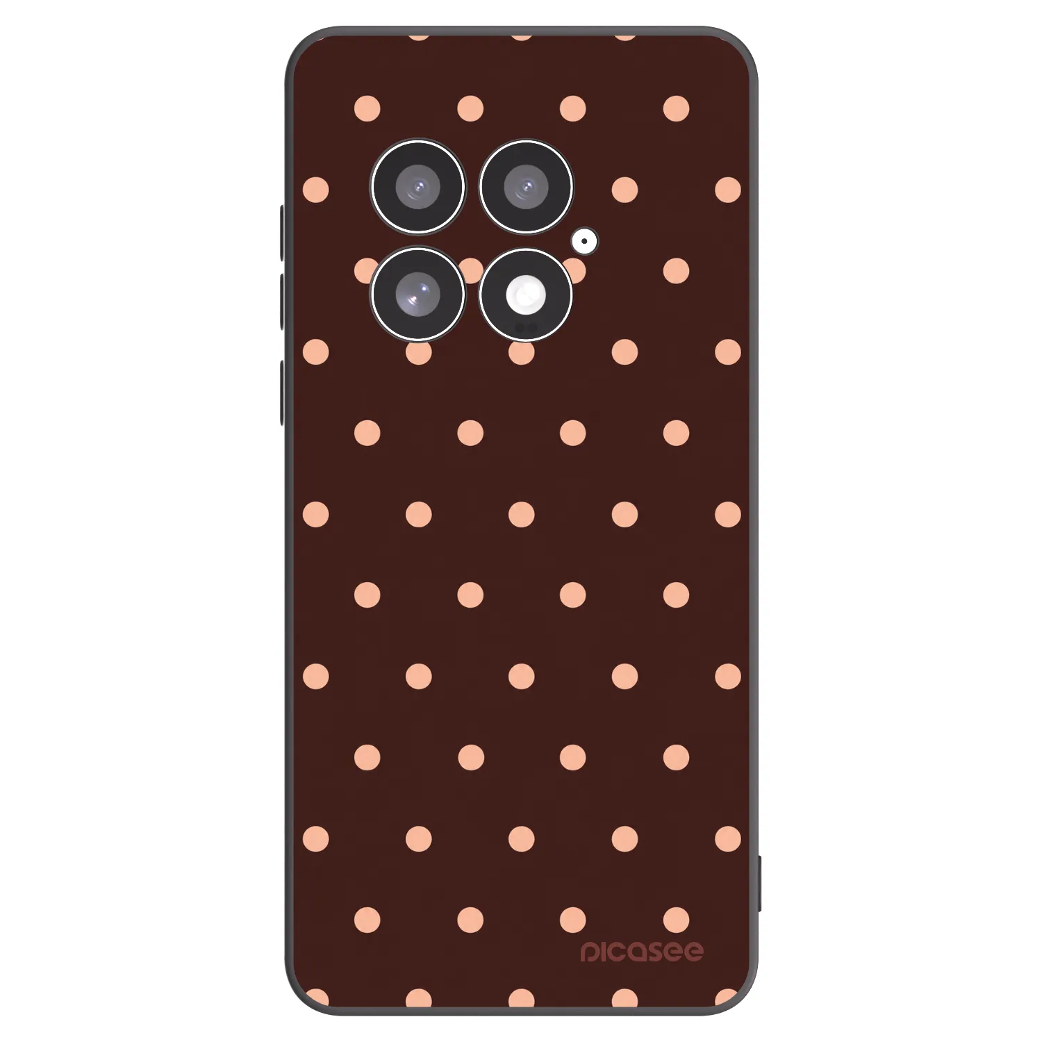 Picasee fekete szilikon tok az alábbi mobiltelefonokra OnePlus 13 5G - Peach Dots & Chocolate