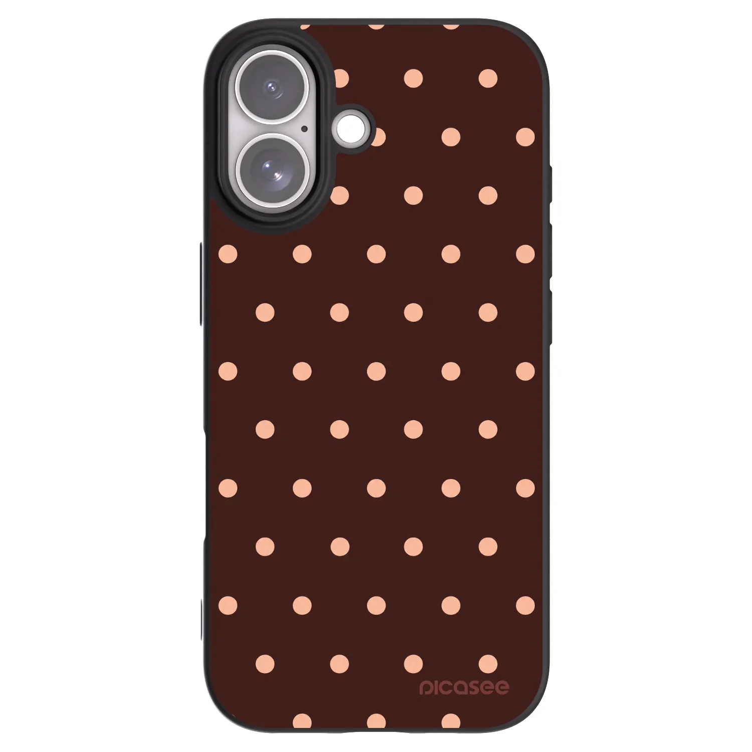Picasee fekete szilikon tok az alábbi mobiltelefonokra Apple iPhone 17 - Peach Dots & Chocolate