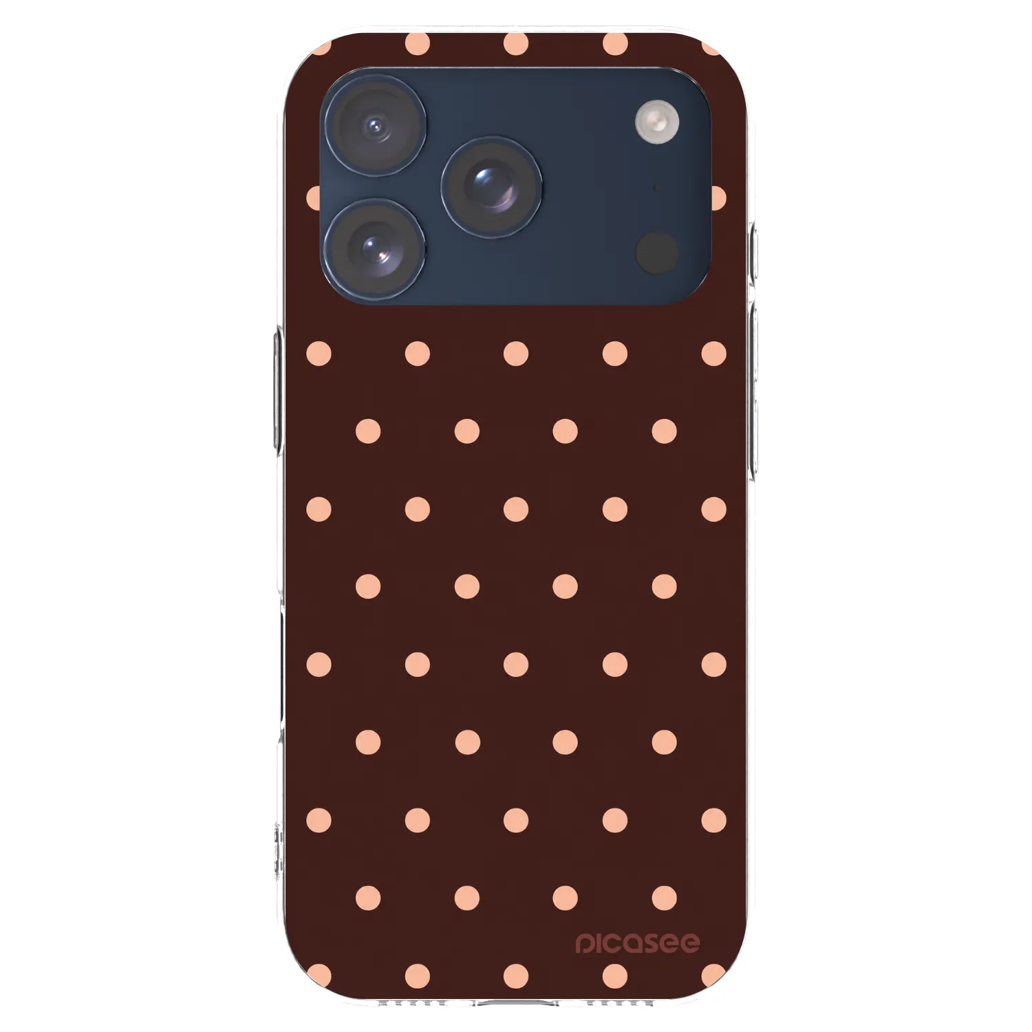 Picasee átlátszó szilikon tok az alábbi mobiltelefonokra Apple iPhone 17 Pro - Peach Dots & Chocolate