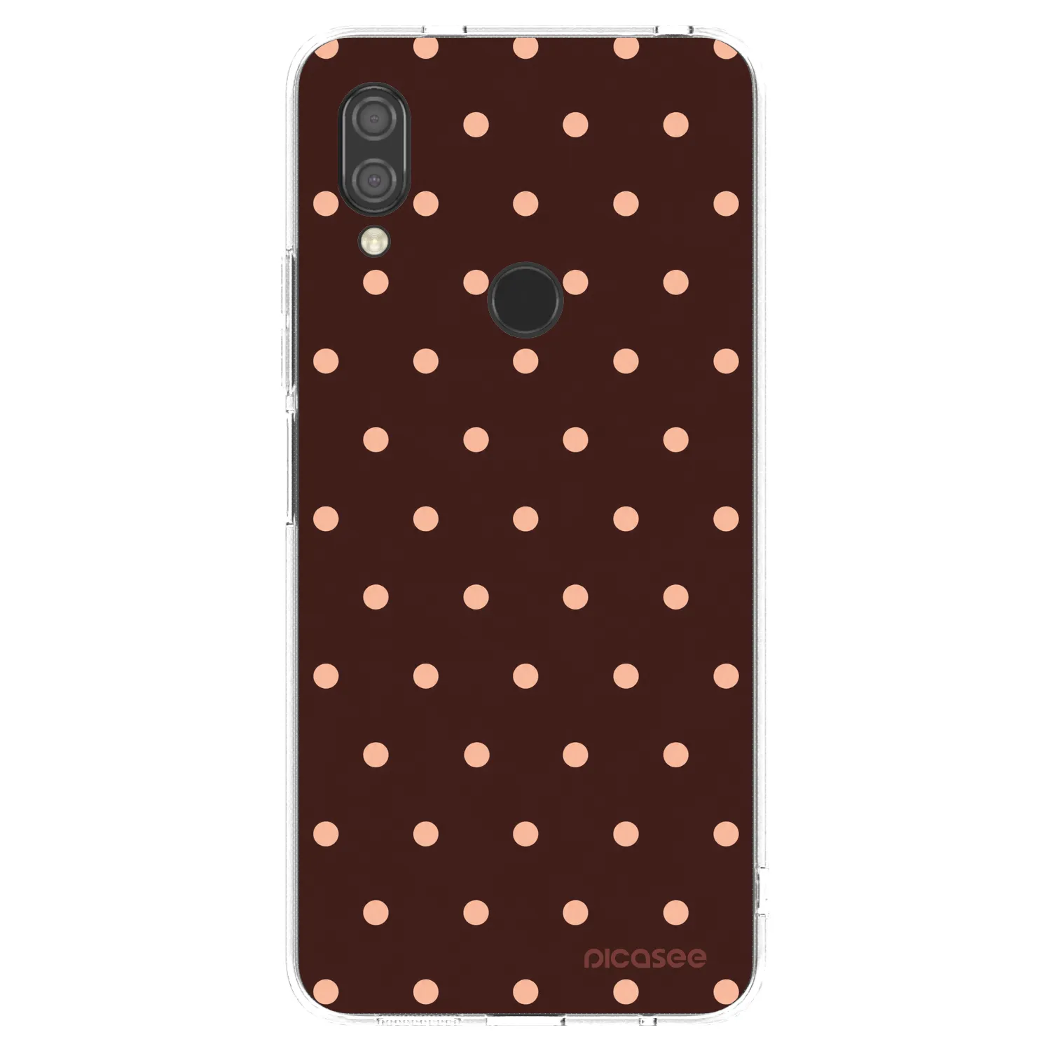 Picasee átlátszó szilikon tok az alábbi mobiltelefonokra Xiaomi Redmi 7 - Peach Dots & Chocolate