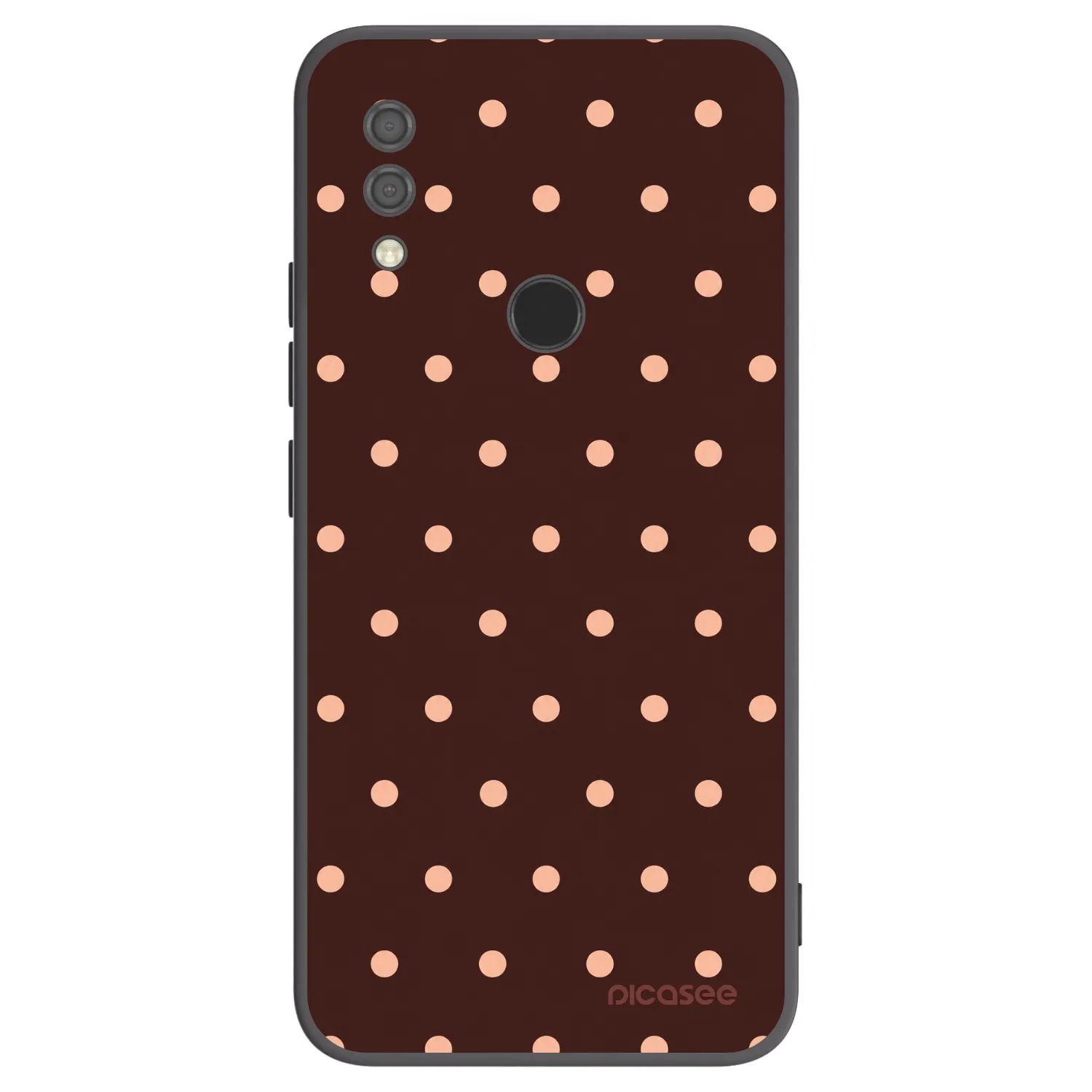 Picasee fekete szilikon tok az alábbi mobiltelefonokra Xiaomi Redmi 7 - Peach Dots & Chocolate