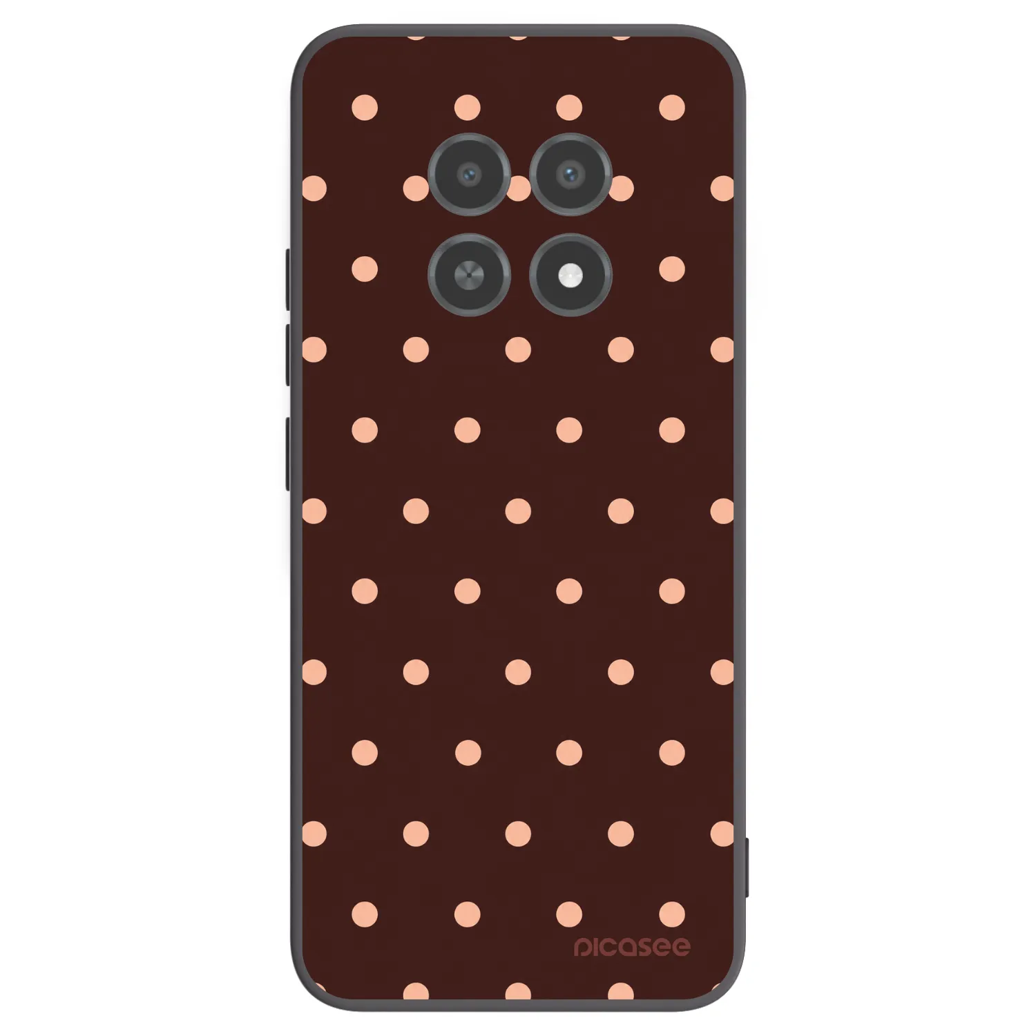 Picasee fekete szilikon tok az alábbi mobiltelefonokra Realme 12X - Peach Dots & Chocolate