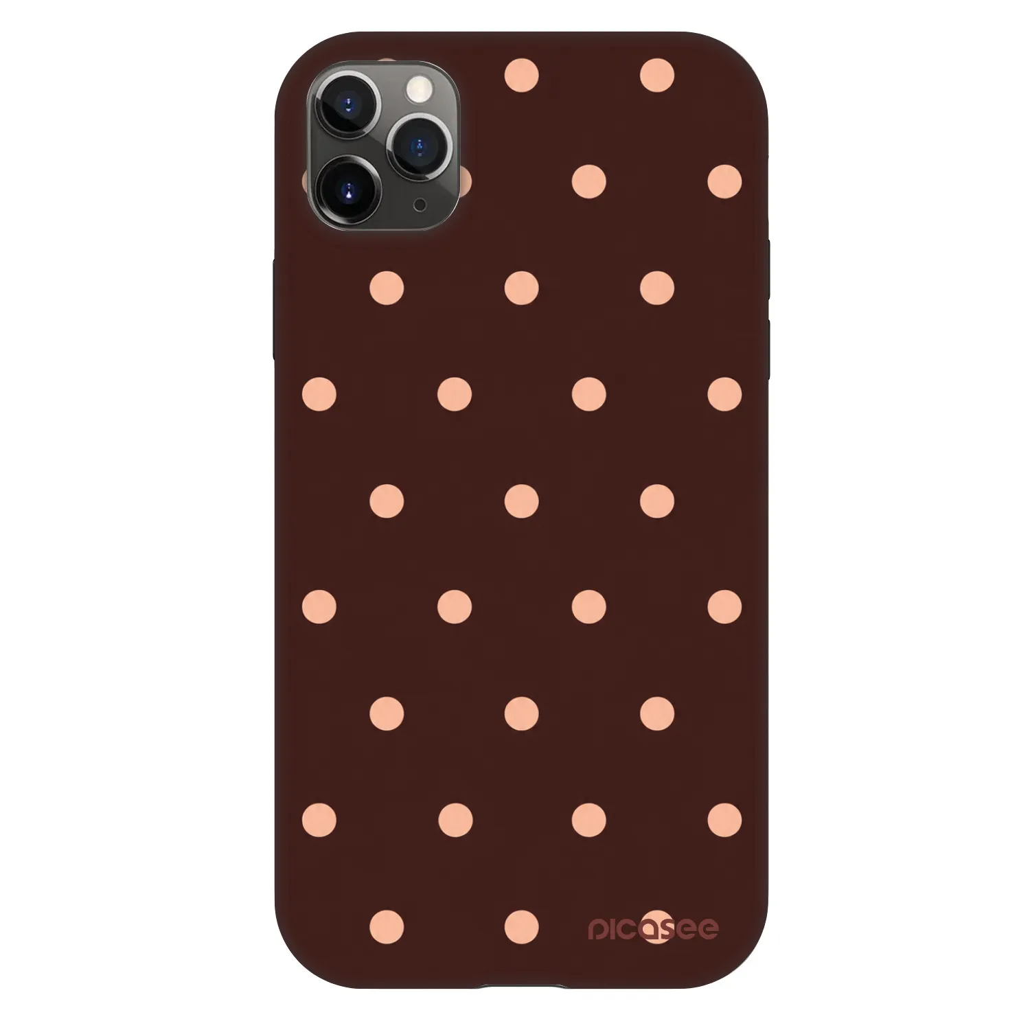 Picasee Fashion Case Apple iPhone 11 Pro Max - Peach Dots & Chocolate