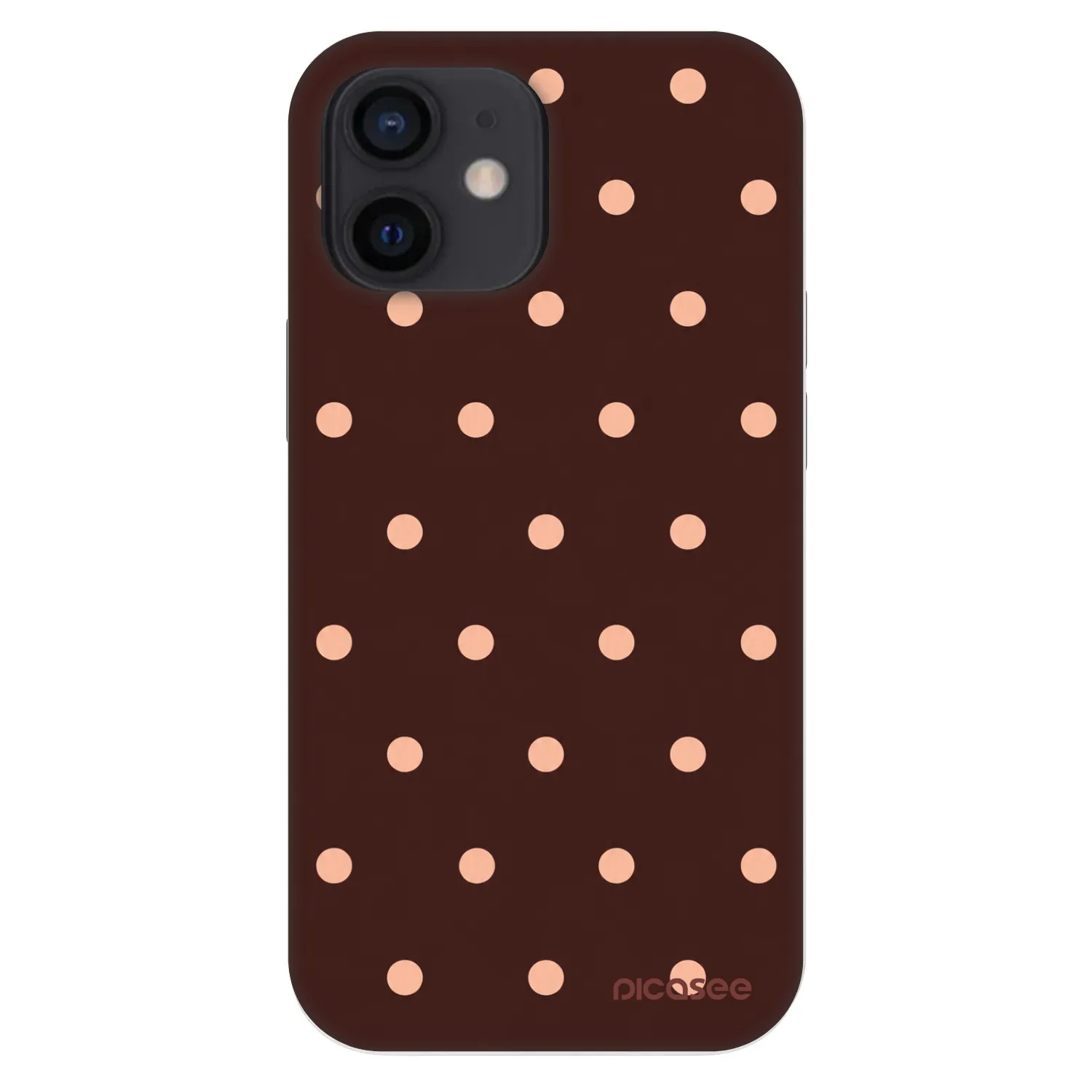 Picasee Fashion Case Apple iPhone 12 mini - Peach Dots & Chocolate