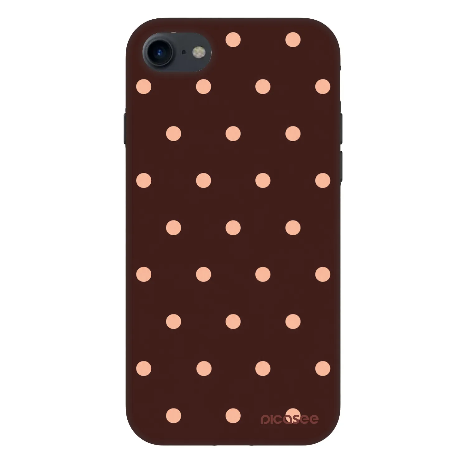 Picasee Fashion Case Apple iPhone SE 2022 - Peach Dots & Chocolate