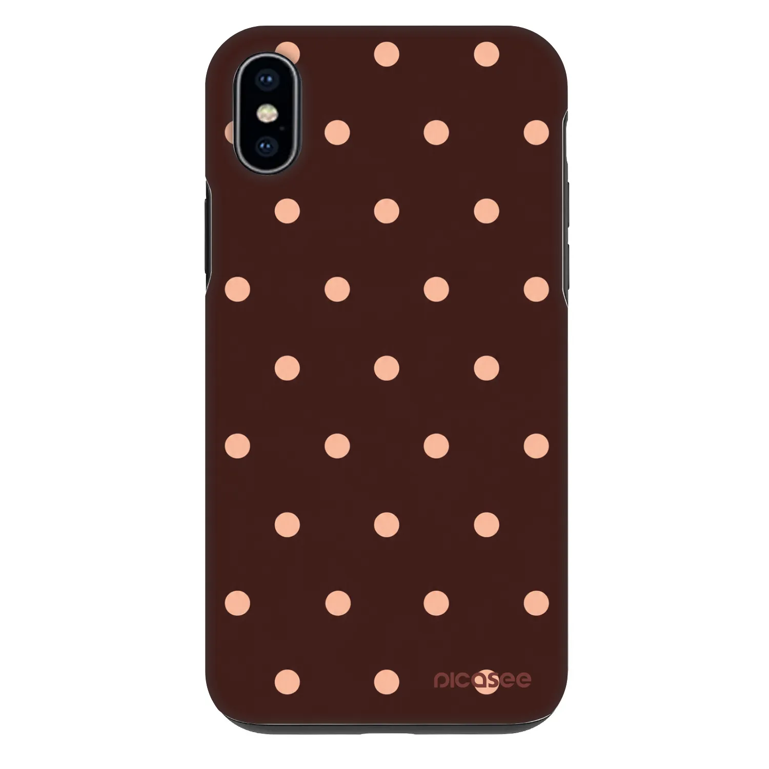 Picasee Fashion Case Apple iPhone XS Max - Peach Dots & Chocolate