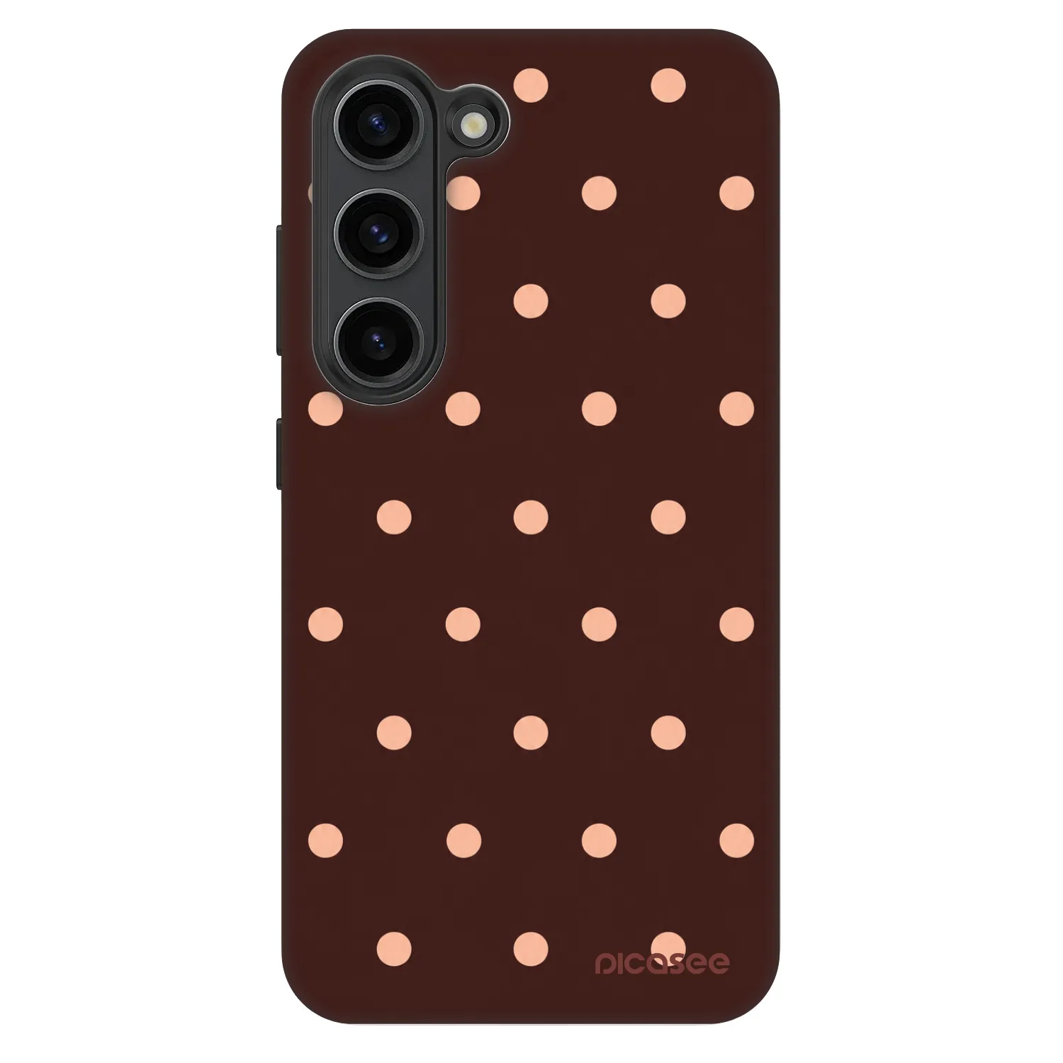 Picasee Fashion Case Samsung Galaxy S23 5G - Peach Dots & Chocolate