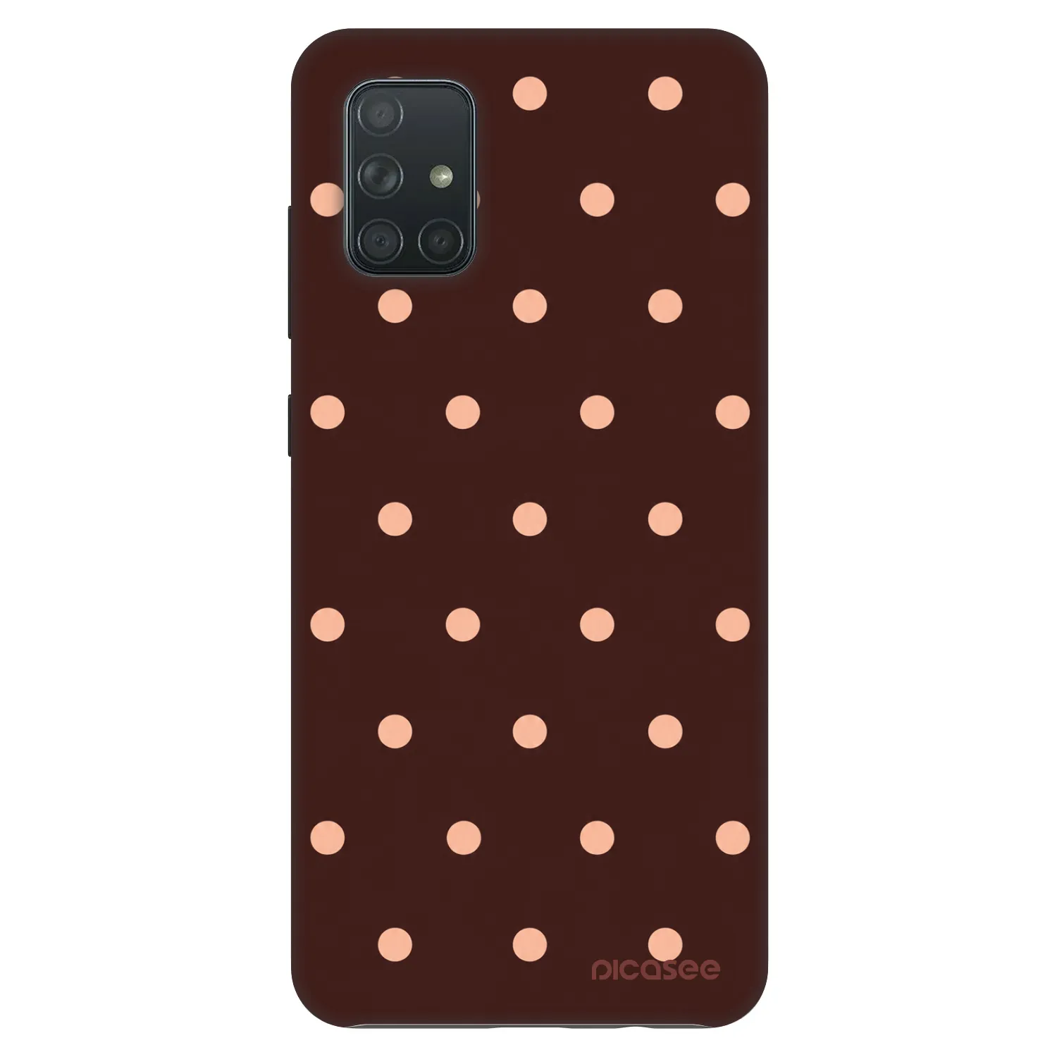 Picasee Fashion Case Samsung Galaxy A71 A715F - Peach Dots & Chocolate