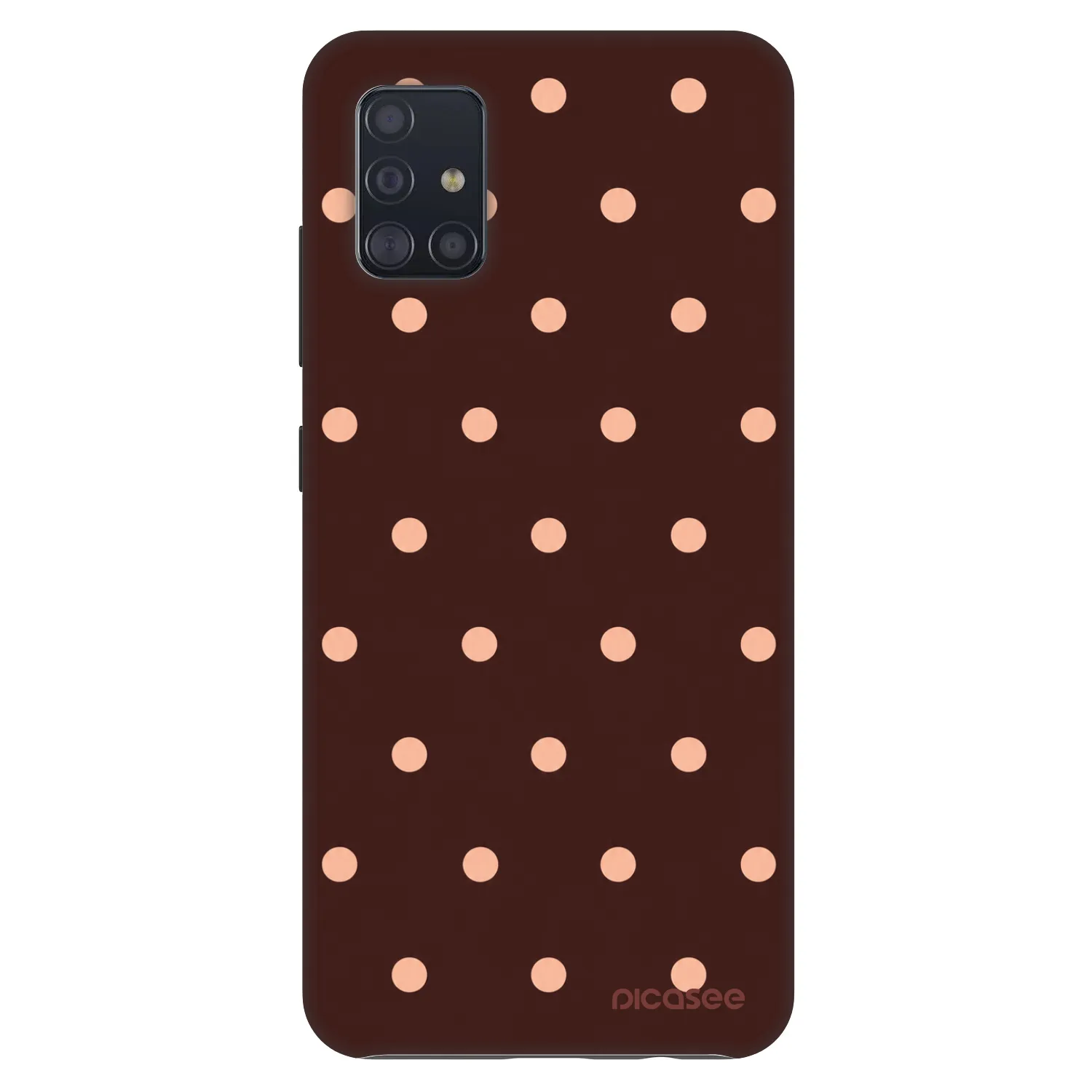 Picasee Fashion Case Samsung Galaxy A51 A515F - Peach Dots & Chocolate