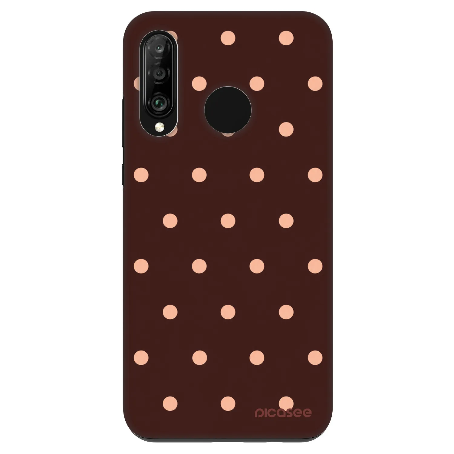 Picasee Fashion Case Huawei P30 Lite - Peach Dots & Chocolate