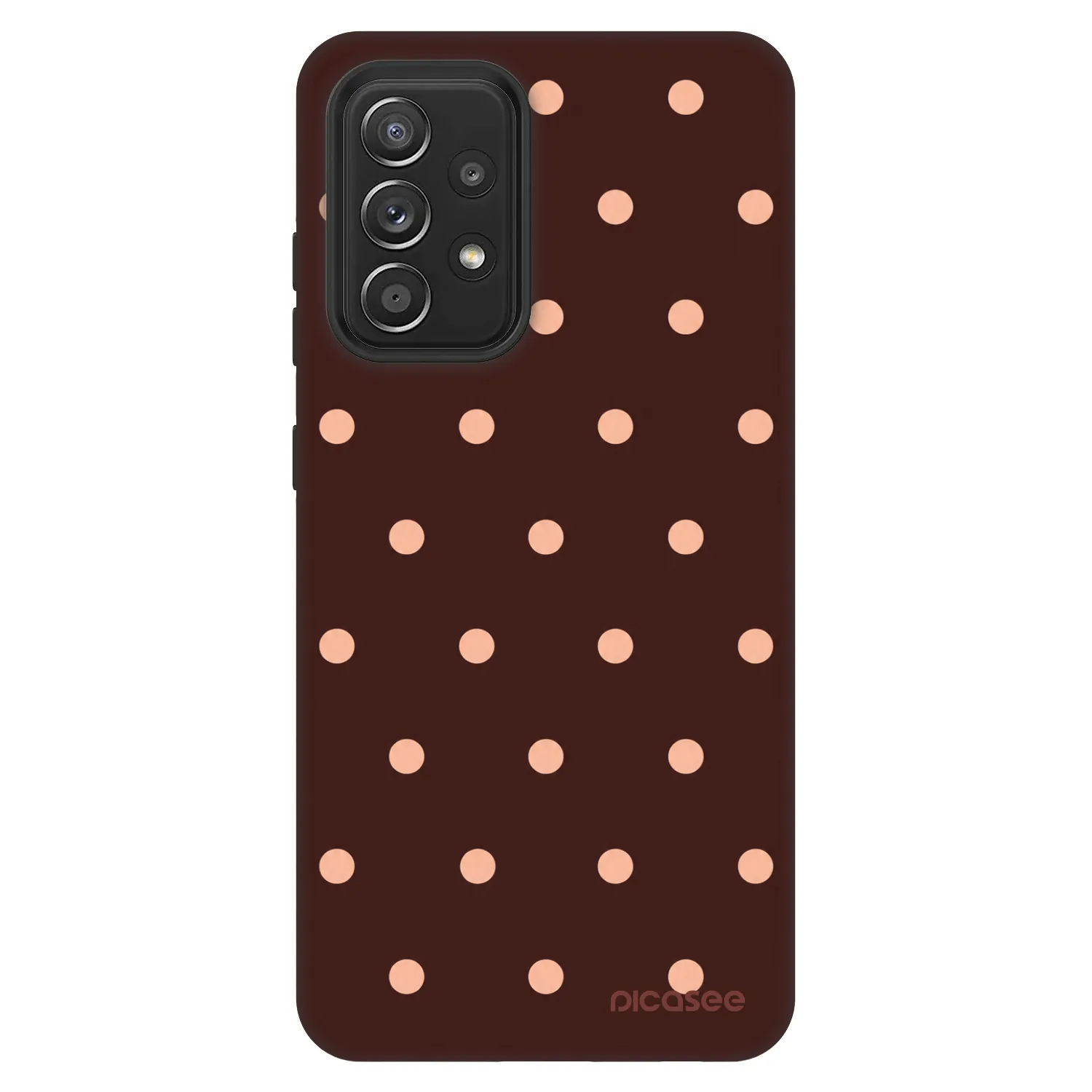 Picasee Fashion Case Samsung Galaxy A52 5G A525F - Peach Dots & Chocolate