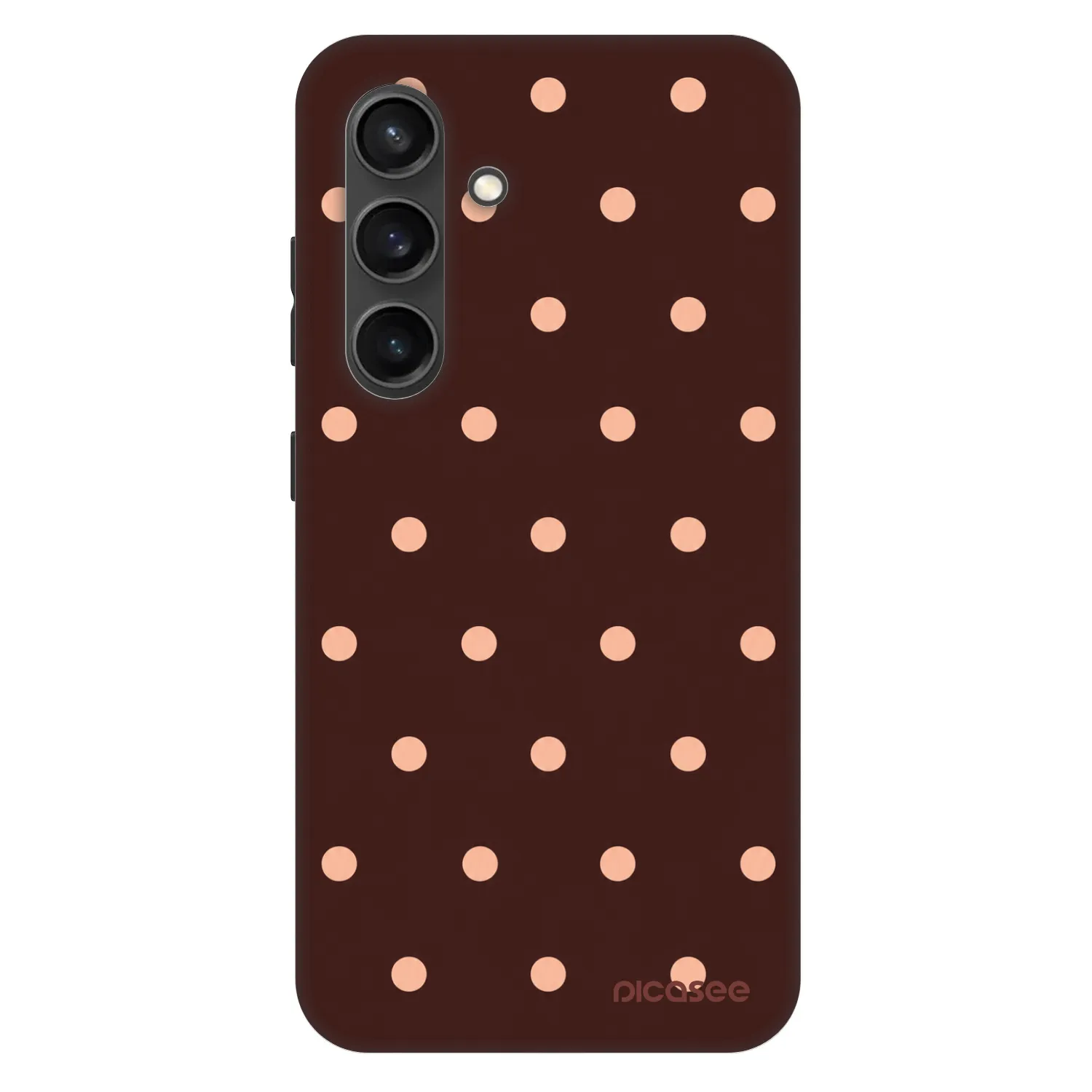 Picasee Fashion Case PowerShare pro Samsung Galaxy S24+ S926B 5G - Peach Dots & Chocolate