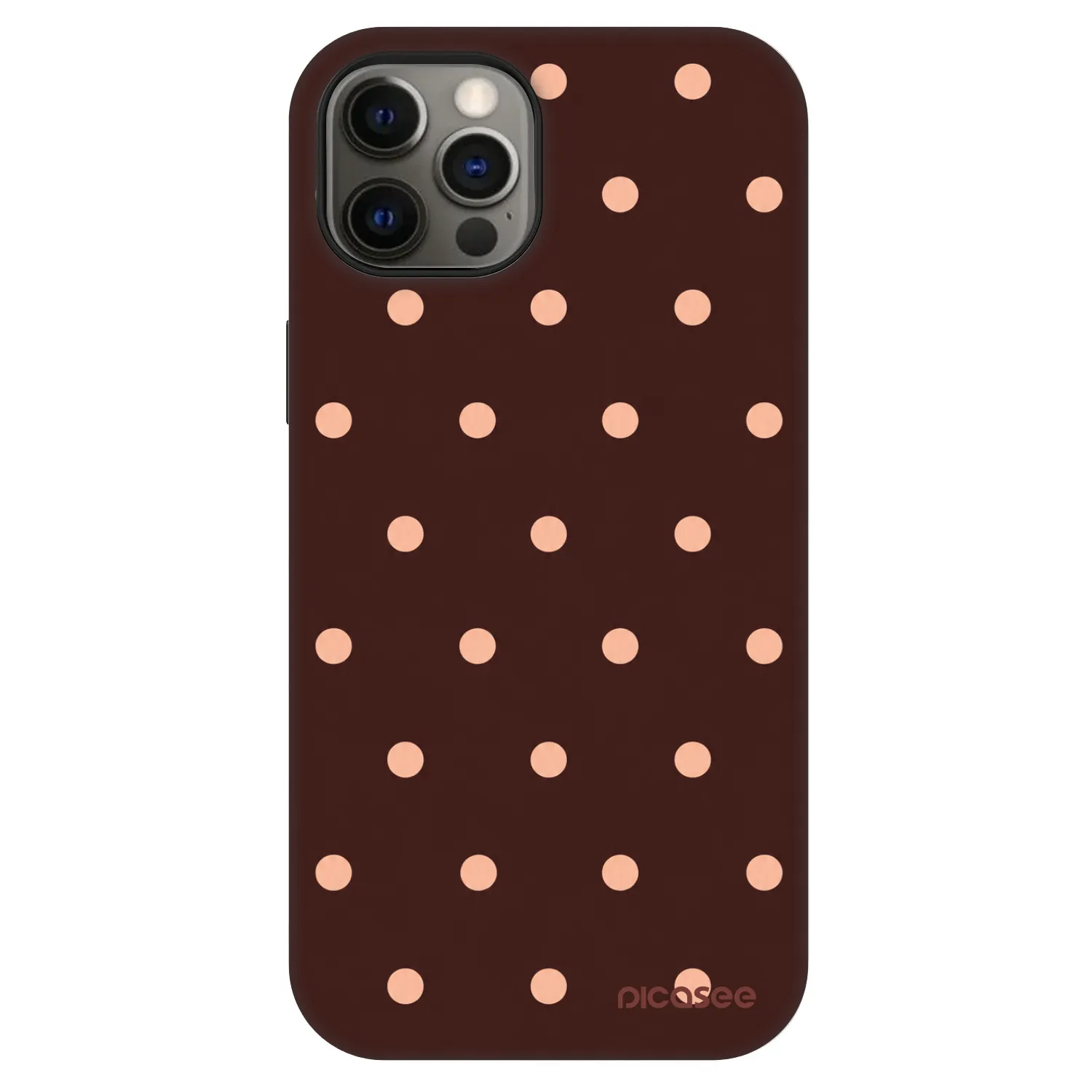 Picasee Fashion Case MagSafe Apple iPhone 12 - Peach Dots & Chocolate