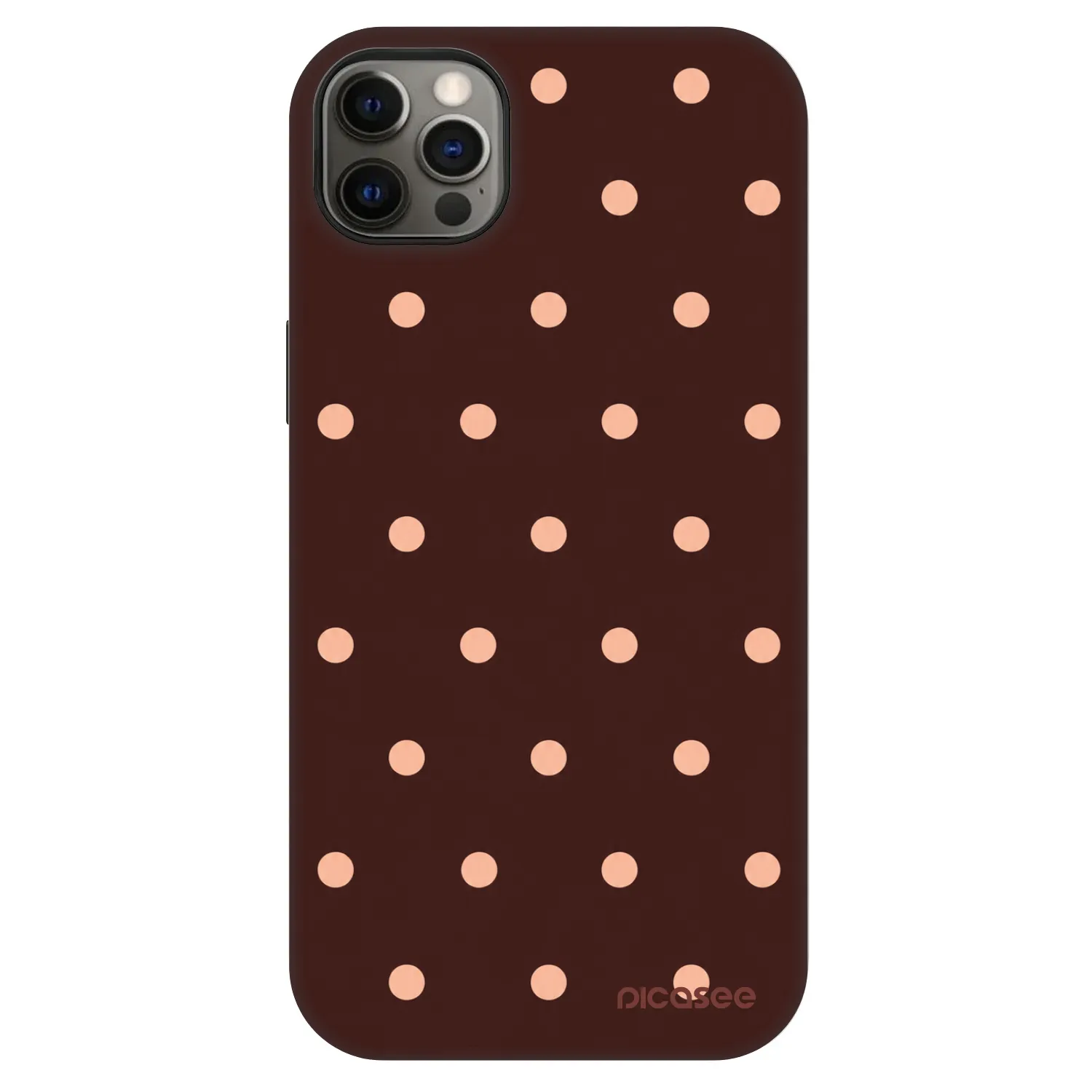 Picasee Fashion Case MagSafe Apple iPhone 12 Pro Max - Peach Dots & Chocolate