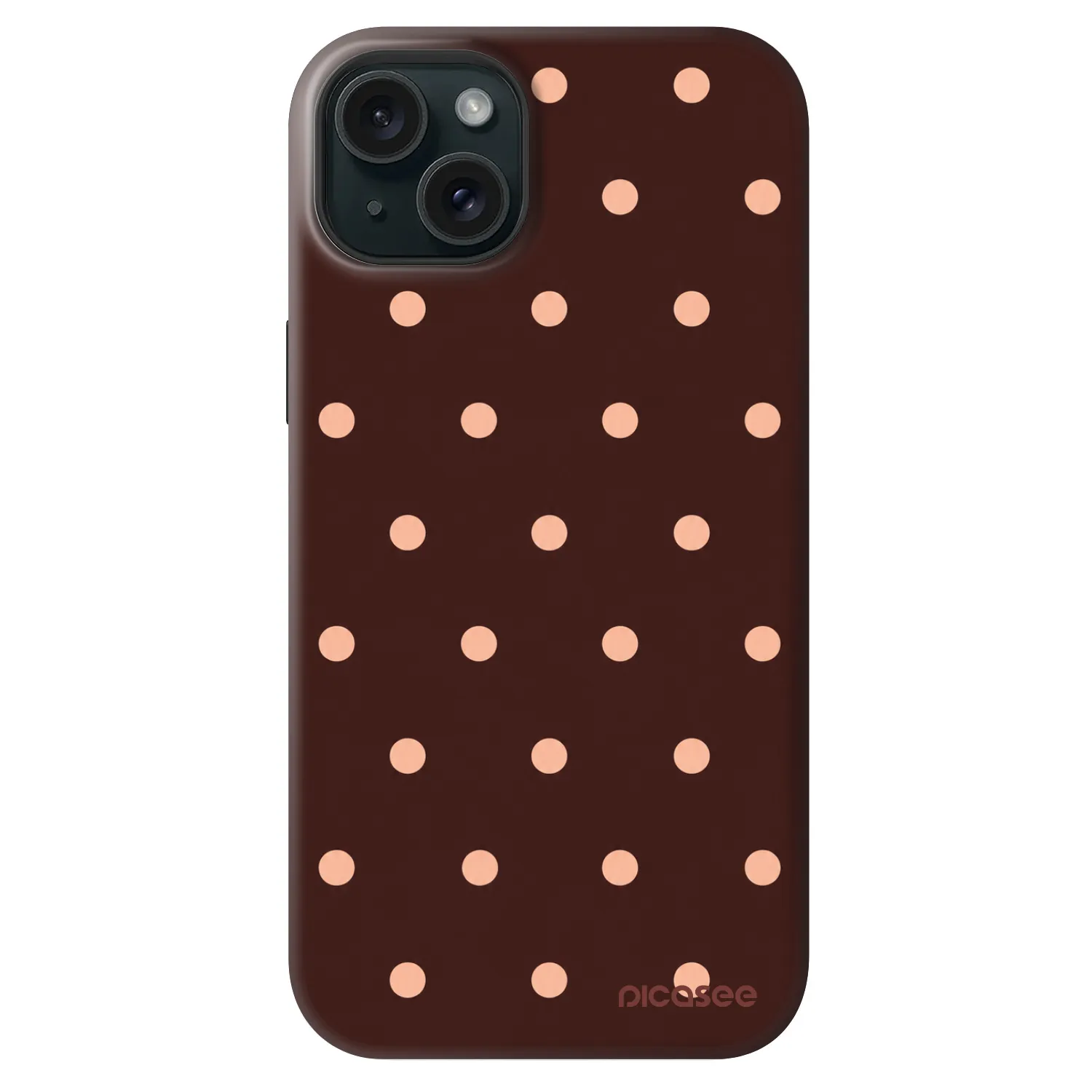 Picasee Fashion Case MagSafe Apple iPhone 14 Plus - Peach Dots & Chocolate