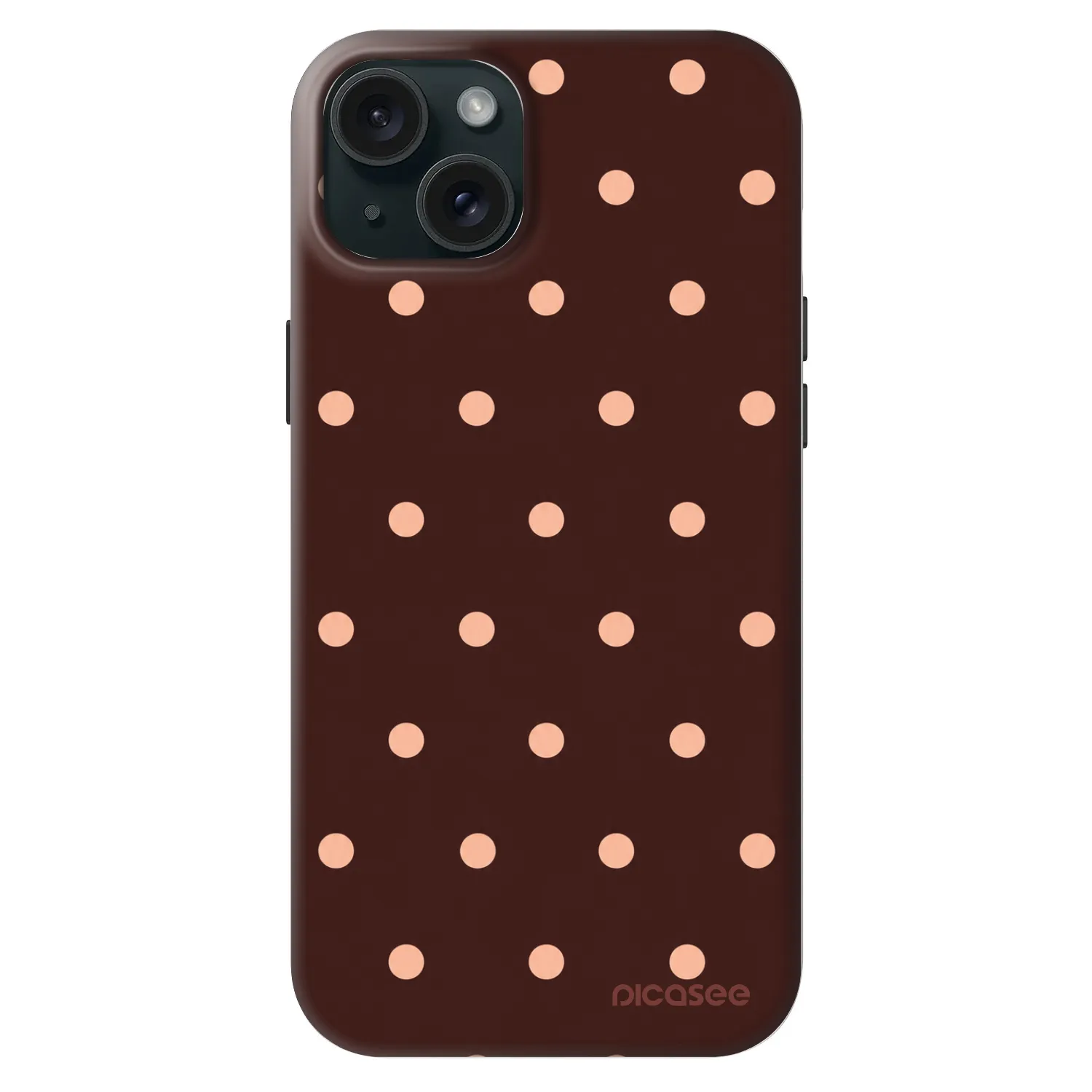 Picasee Fashion Case MagSafe Apple iPhone 15 Plus - Peach Dots & Chocolate