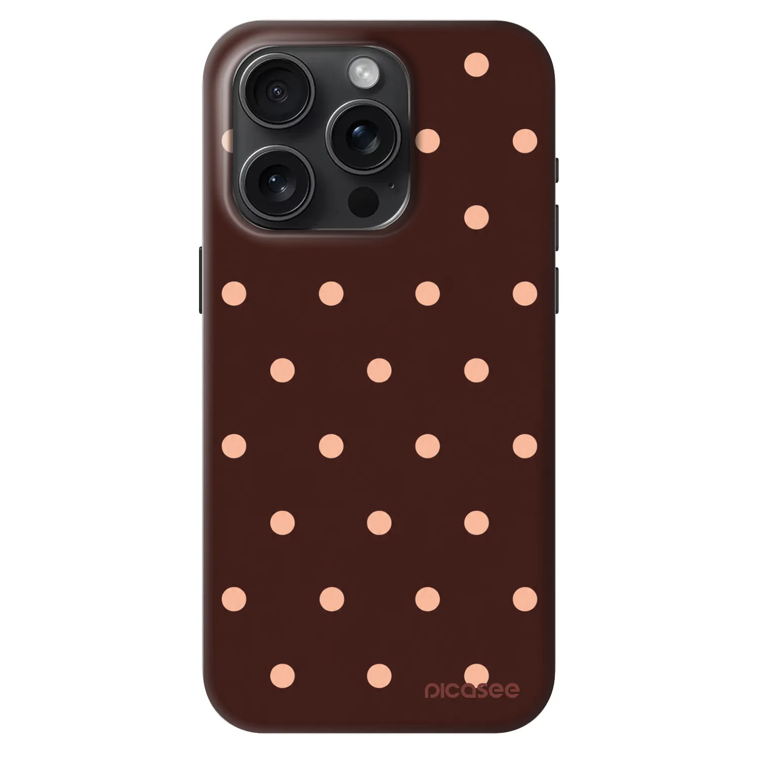 Picasee Fashion Case MagSafe Apple iPhone 15 Pro - Peach Dots & Chocolate