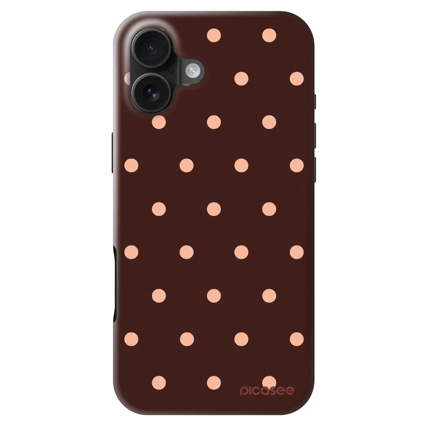 Picasee Fashion Case MagSafe Apple iPhone 16 Plus - Peach Dots & Chocolate