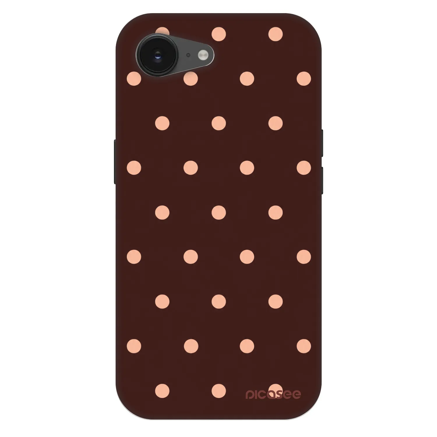 Picasee Fashion Case MagSafe Apple iPhone 16e - Peach Dots & Chocolate