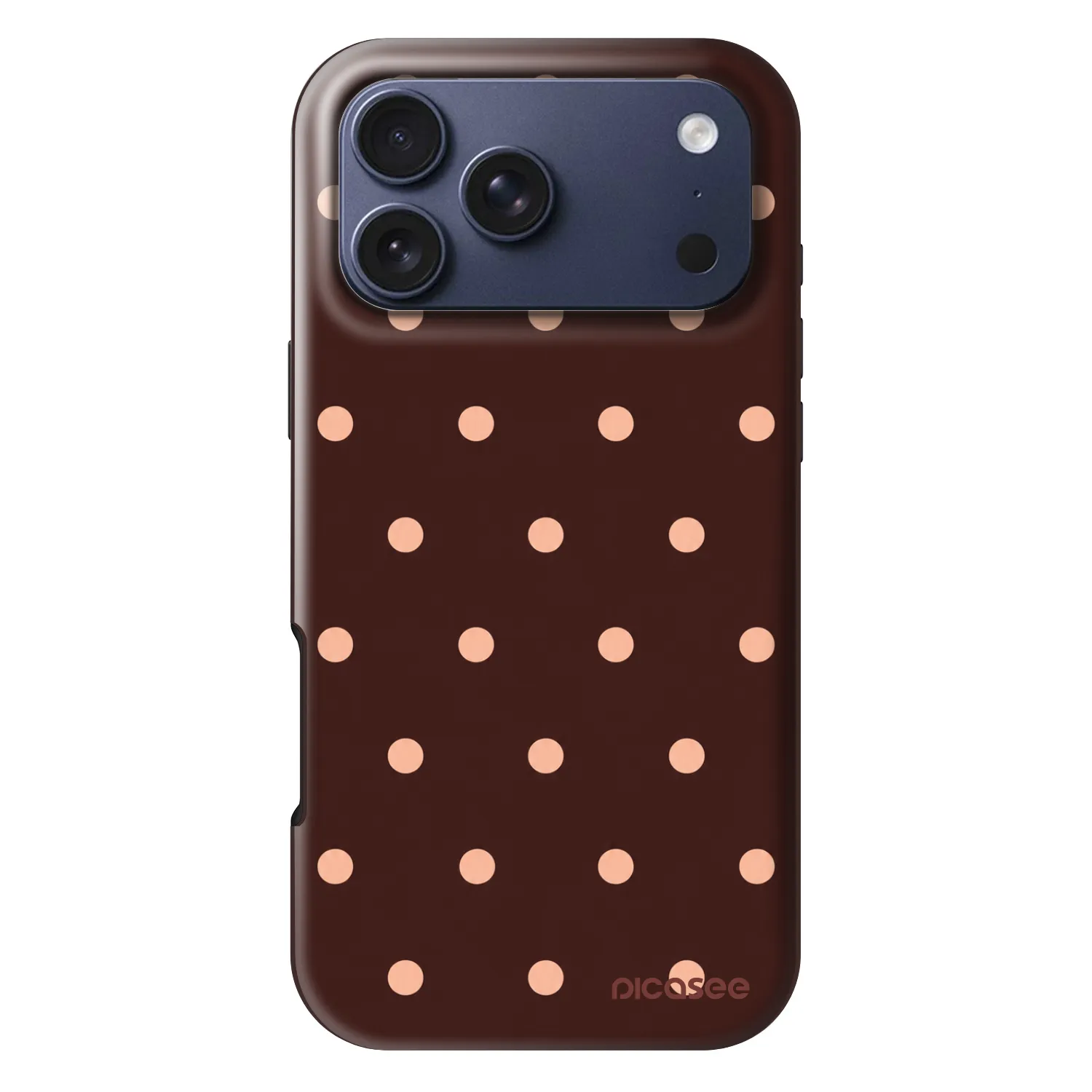 Picasee Fashion Case MagSafe Apple iPhone 17 Pro Max - Peach Dots & Chocolate