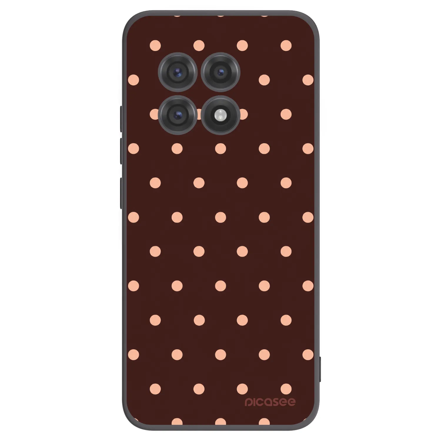 Picasee fekete szilikon tok az alábbi mobiltelefonokra OnePlus 13R 5G - Peach Dots & Chocolate