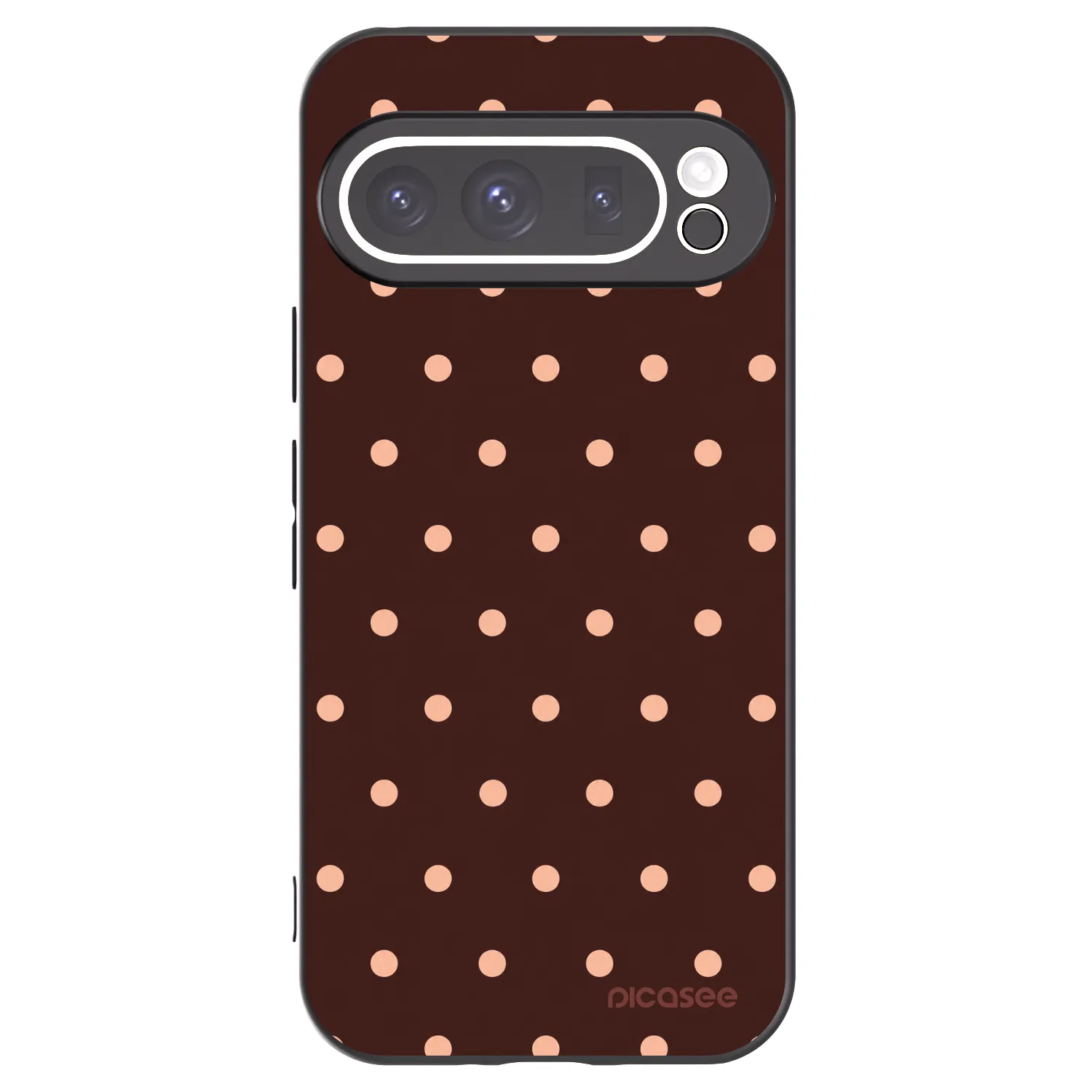 Picasee fekete szilikon tok az alábbi mobiltelefonokra Google Pixel 9 Pro XL - Peach Dots & Chocolate
