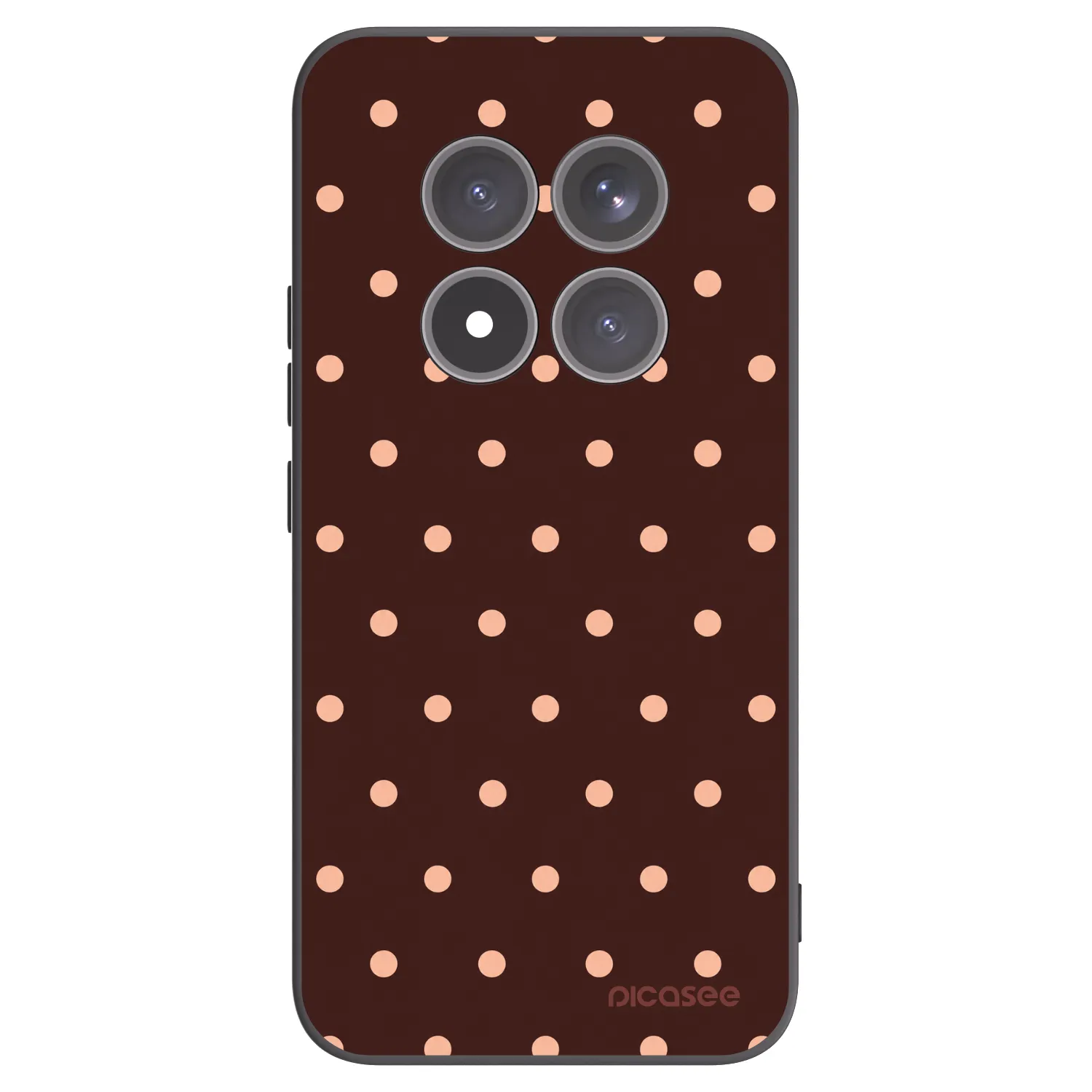 Picasee fekete szilikon tok az alábbi mobiltelefonokra Xiaomi Redmi Note 15 Pro+ - Peach Dots & Chocolate