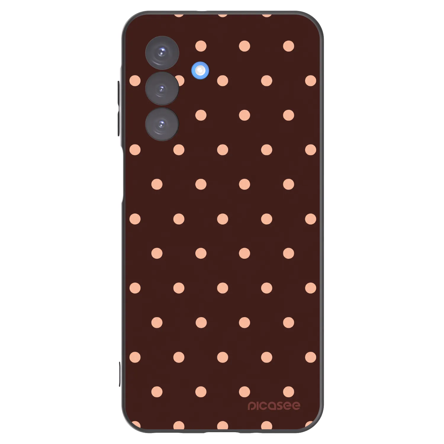 Picasee fekete szilikon tok az alábbi mobiltelefonokra Samsung Galaxy A17 5G - Peach Dots & Chocolate