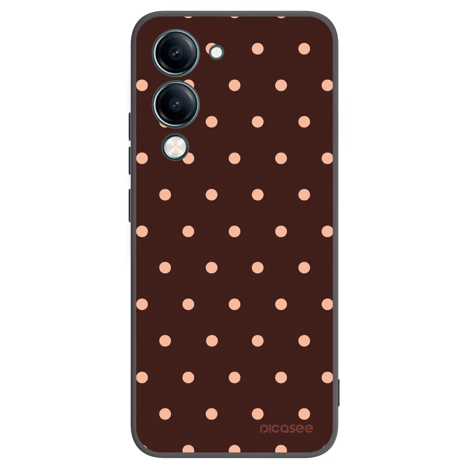 Picasee fekete szilikon tok az alábbi mobiltelefonokra Vivo Y29s 5G - Peach Dots & Chocolate