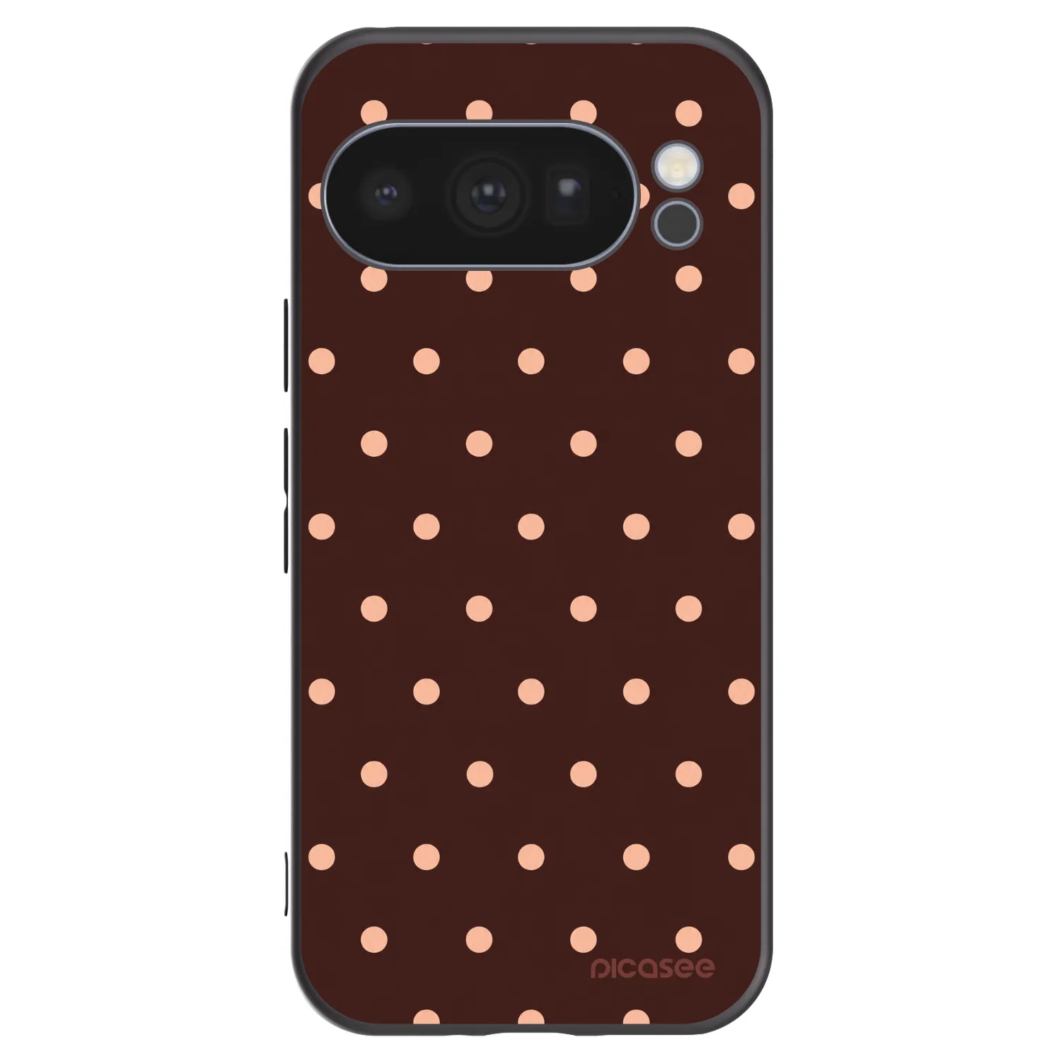 Picasee fekete szilikon tok az alábbi mobiltelefonokra Google Pixel 10 Pro - Peach Dots & Chocolate