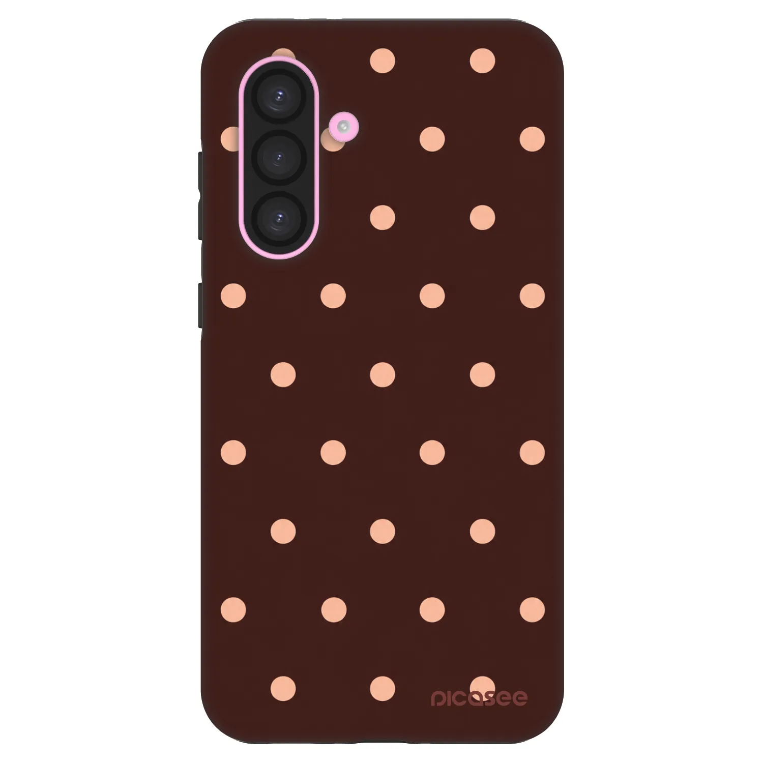 Picasee Fashion Case Samsung Galaxy A56 5G A566B - Peach Dots & Chocolate