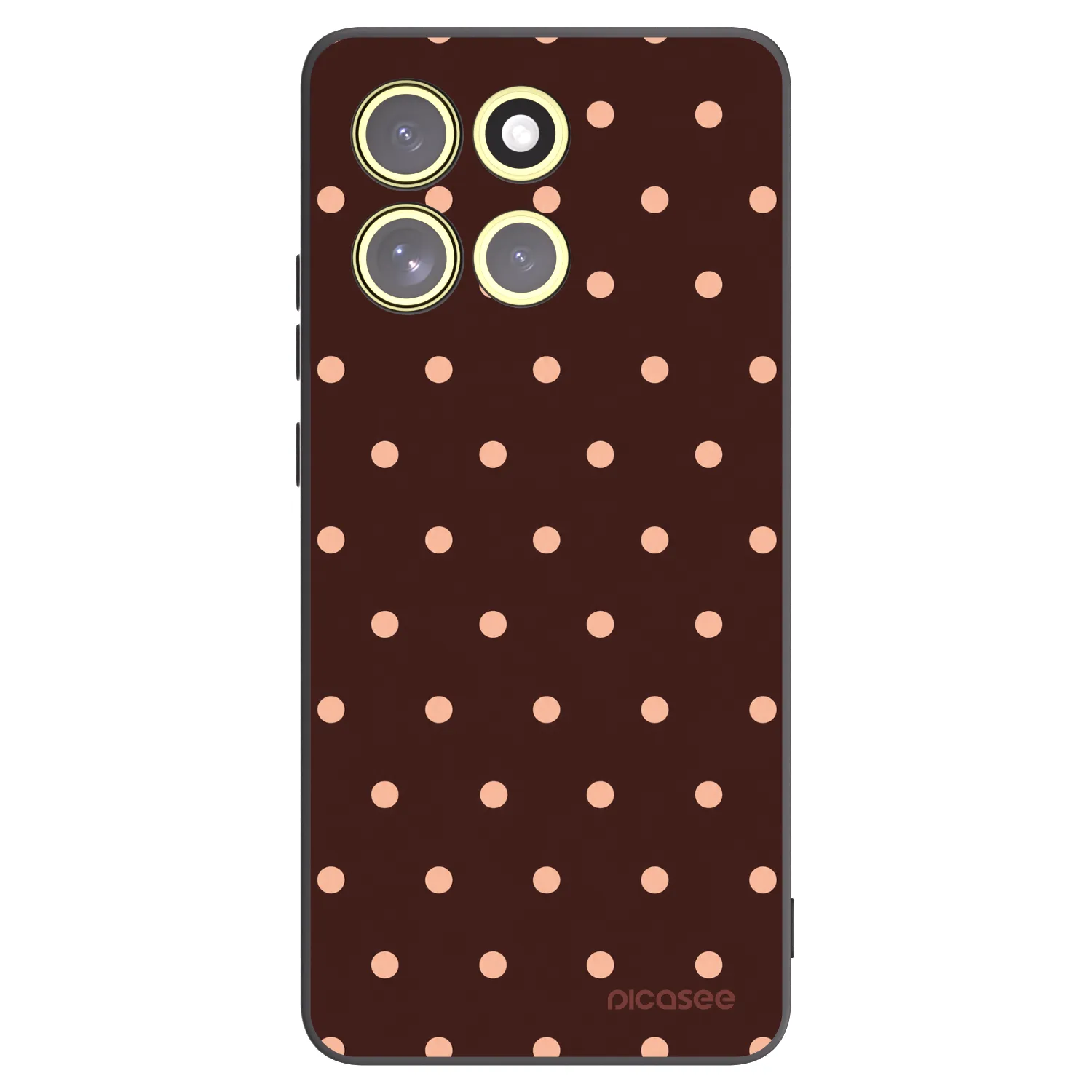 Picasee fekete szilikon tok az alábbi mobiltelefonokra Motorola Moto G86 Power 5G - Peach Dots & Chocolate