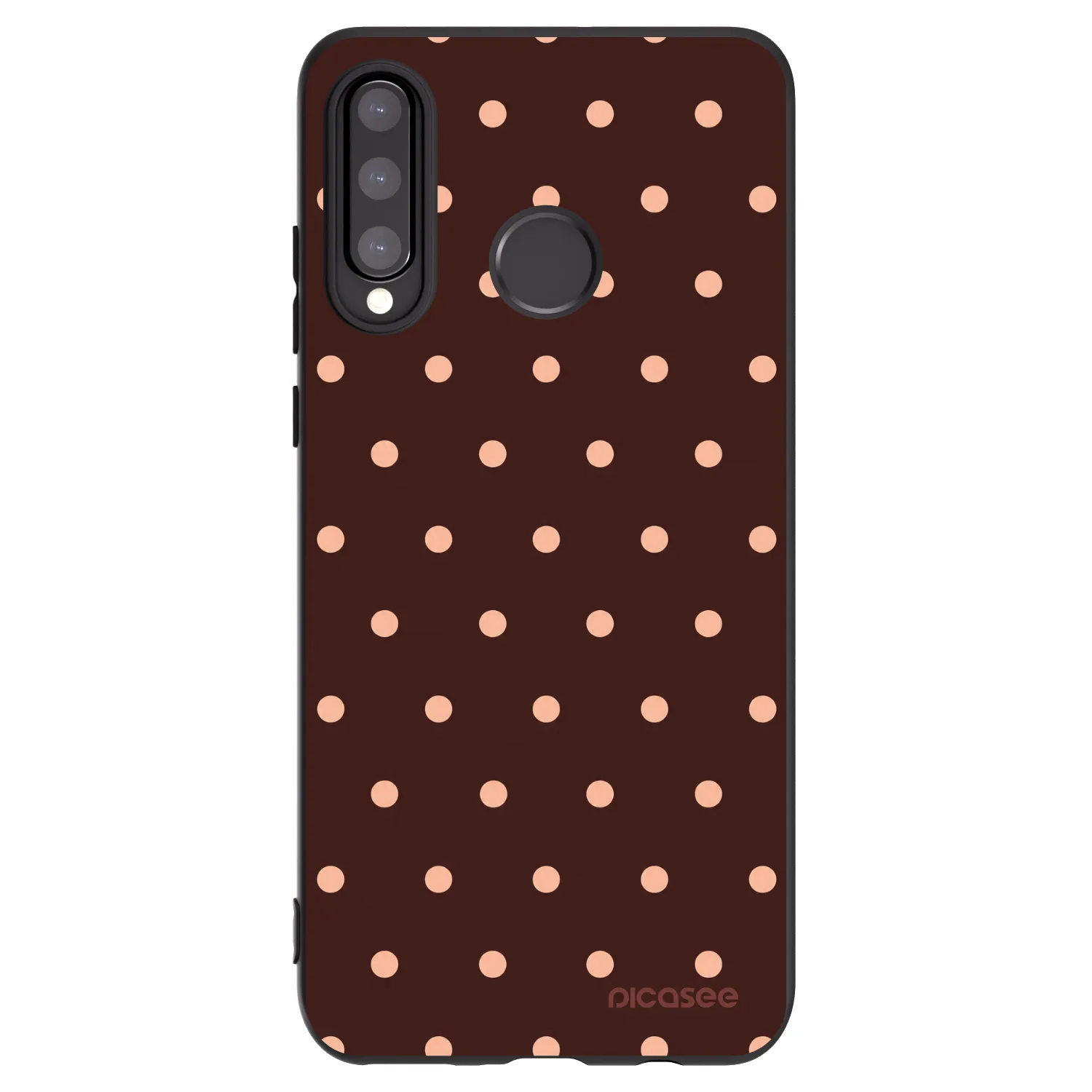 Picasee fekete szilikon tok az alábbi mobiltelefonokra Huawei P30 Lite - Peach Dots & Chocolate