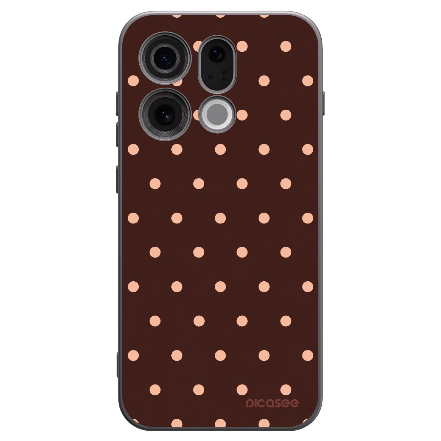 Picasee fekete szilikon tok az alábbi mobiltelefonokra OPPO Find X9 - Peach Dots & Chocolate