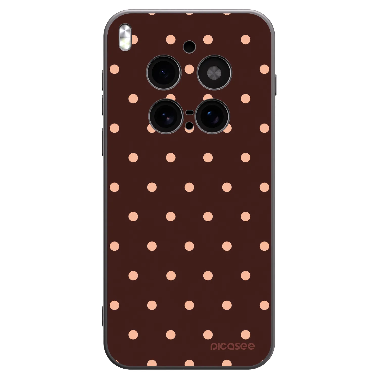 Picasee fekete szilikon tok az alábbi mobiltelefonokra Vivo X300 Pro - Peach Dots & Chocolate