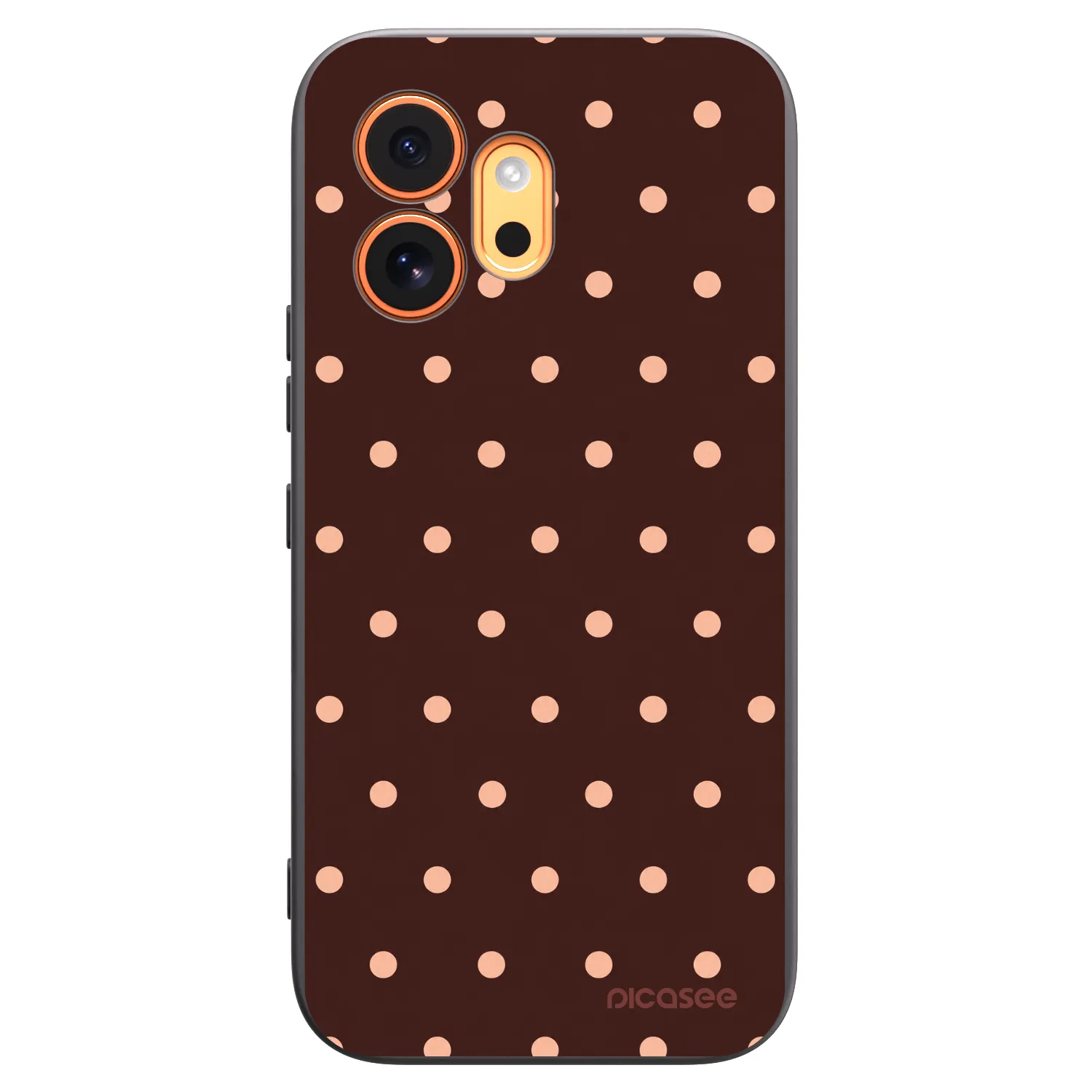 Picasee fekete szilikon tok az alábbi mobiltelefonokra Honor 600 - Peach Dots & Chocolate
