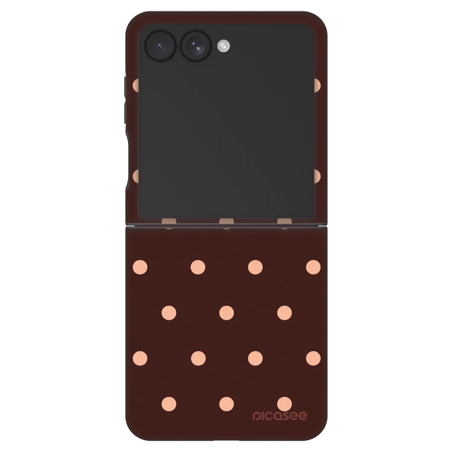 Picasee Fashion Case Samsung Galaxy Z Flip7 5G - Peach Dots & Chocolate