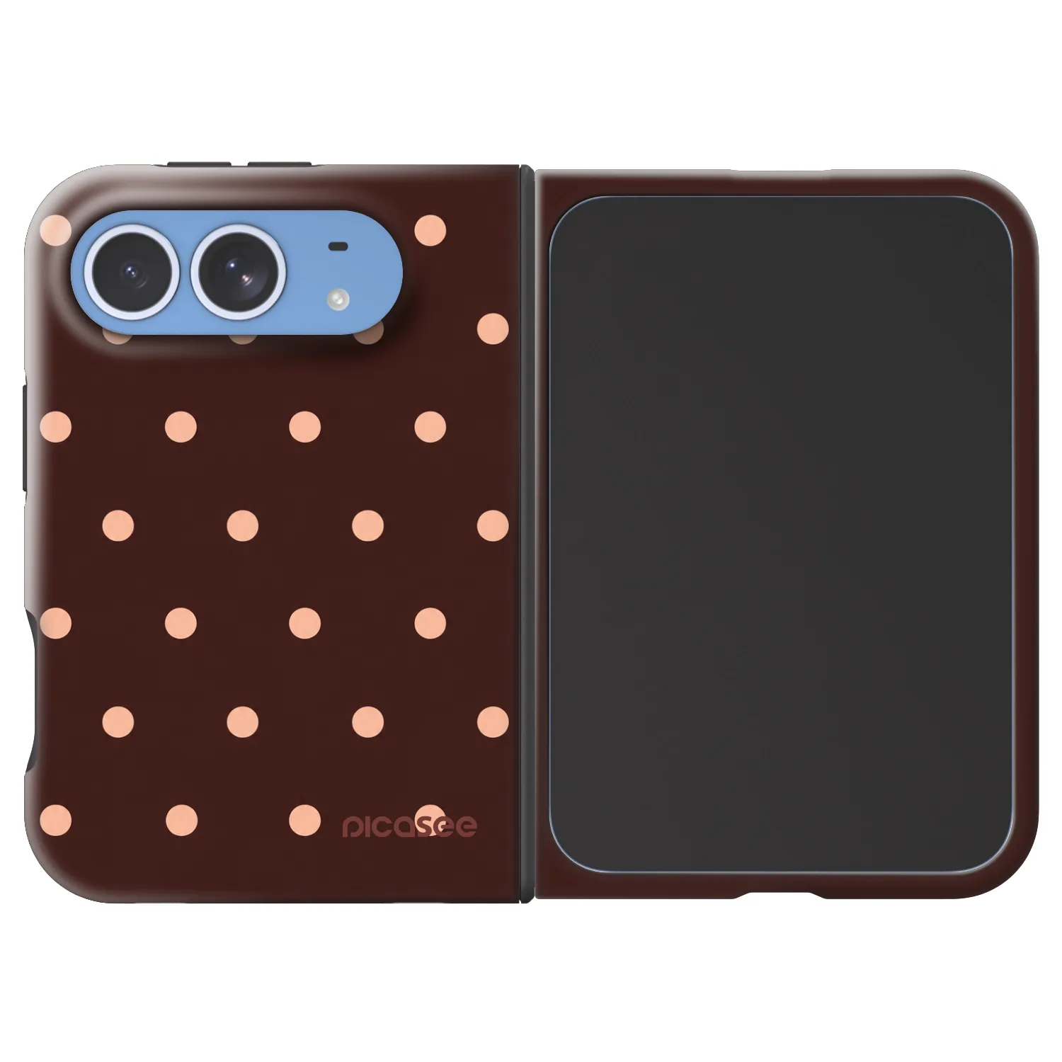 Picasee Fashion Case MagSafe Apple iPhone Duo - Peach Dots & Chocolate