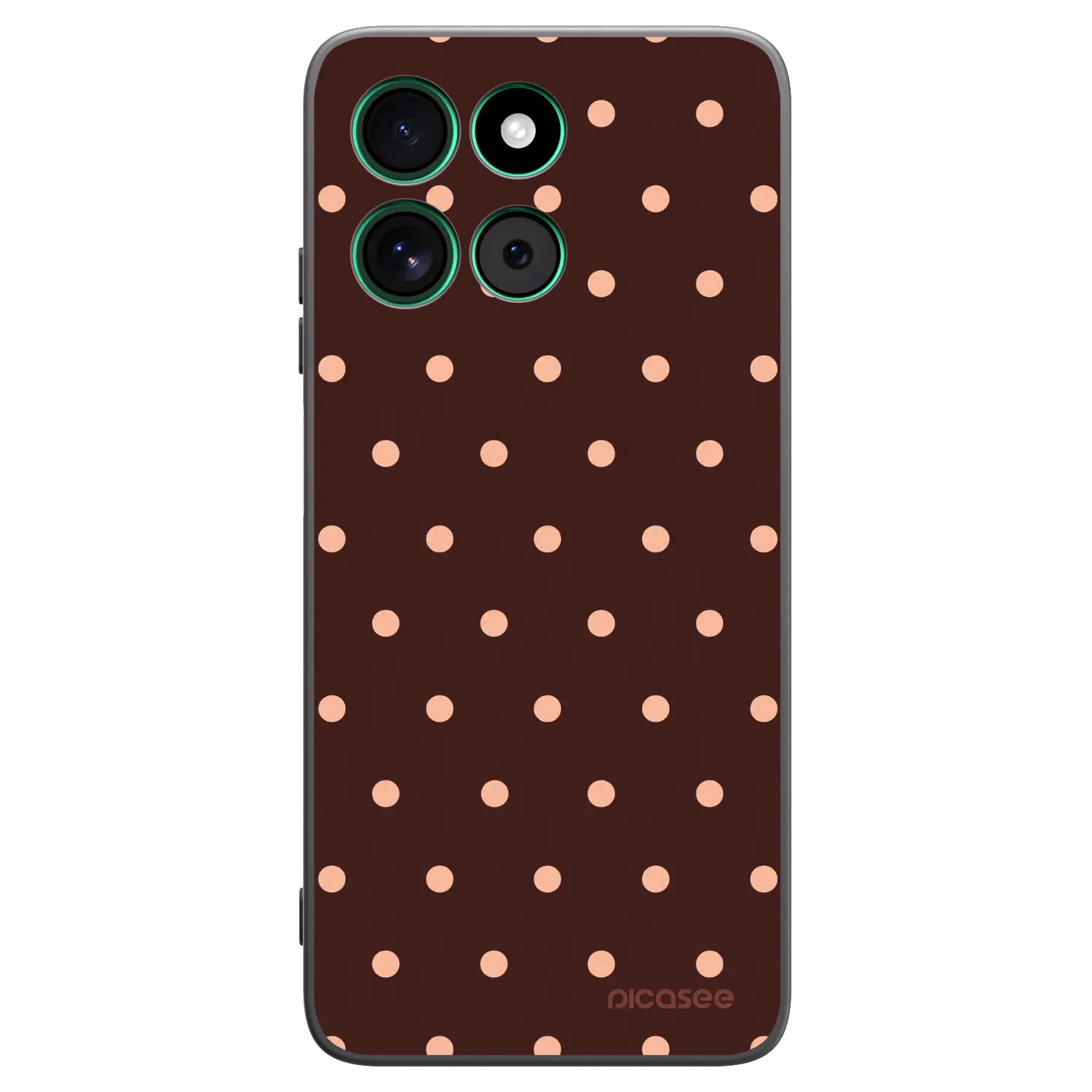 Picasee fekete szilikon tok az alábbi mobiltelefonokra Motorola Moto G57 Power - Peach Dots & Chocolate