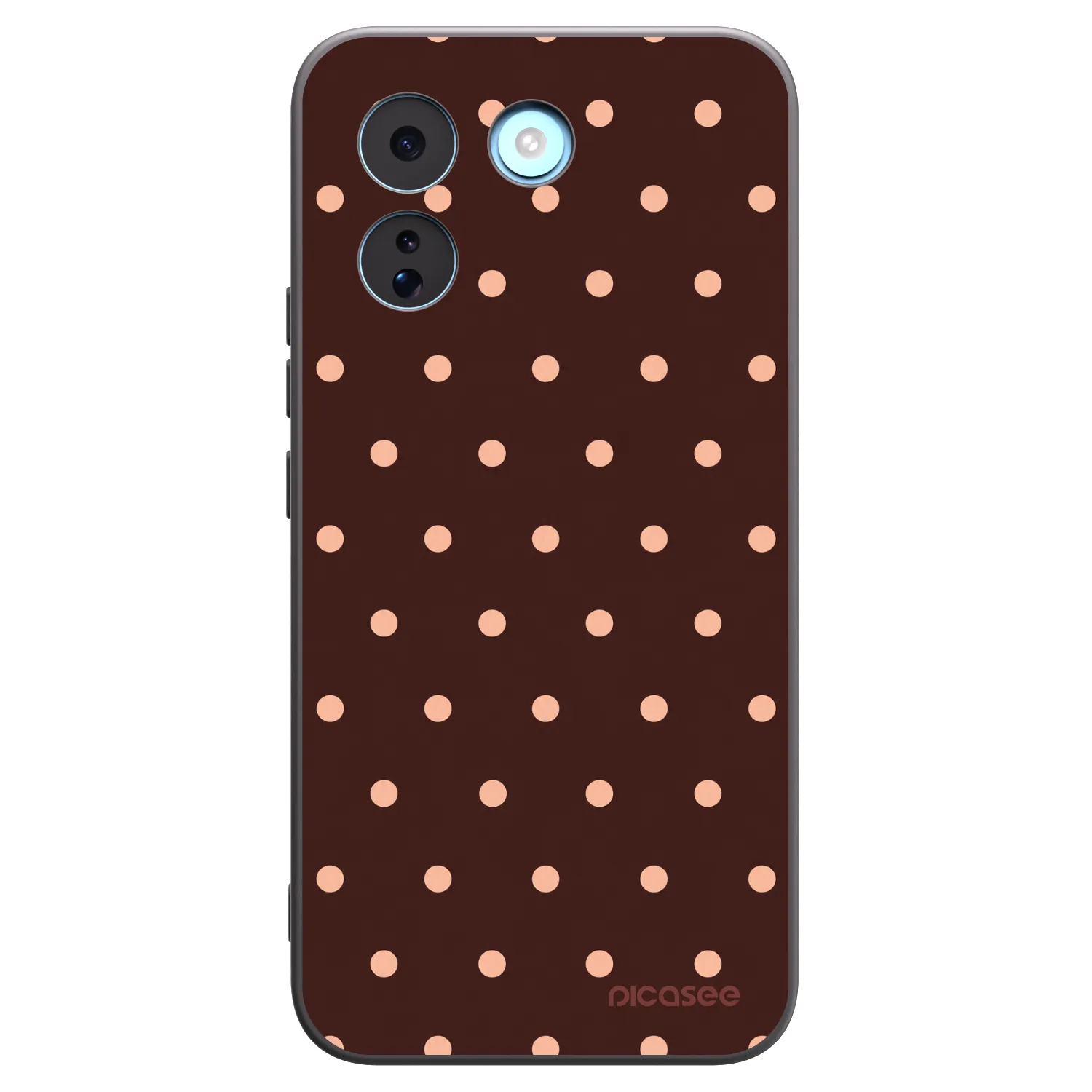 Picasee fekete szilikon tok az alábbi mobiltelefonokra Xiaomi Redmi Note 17 Pro MAX 5G - Peach Dots & Chocolate