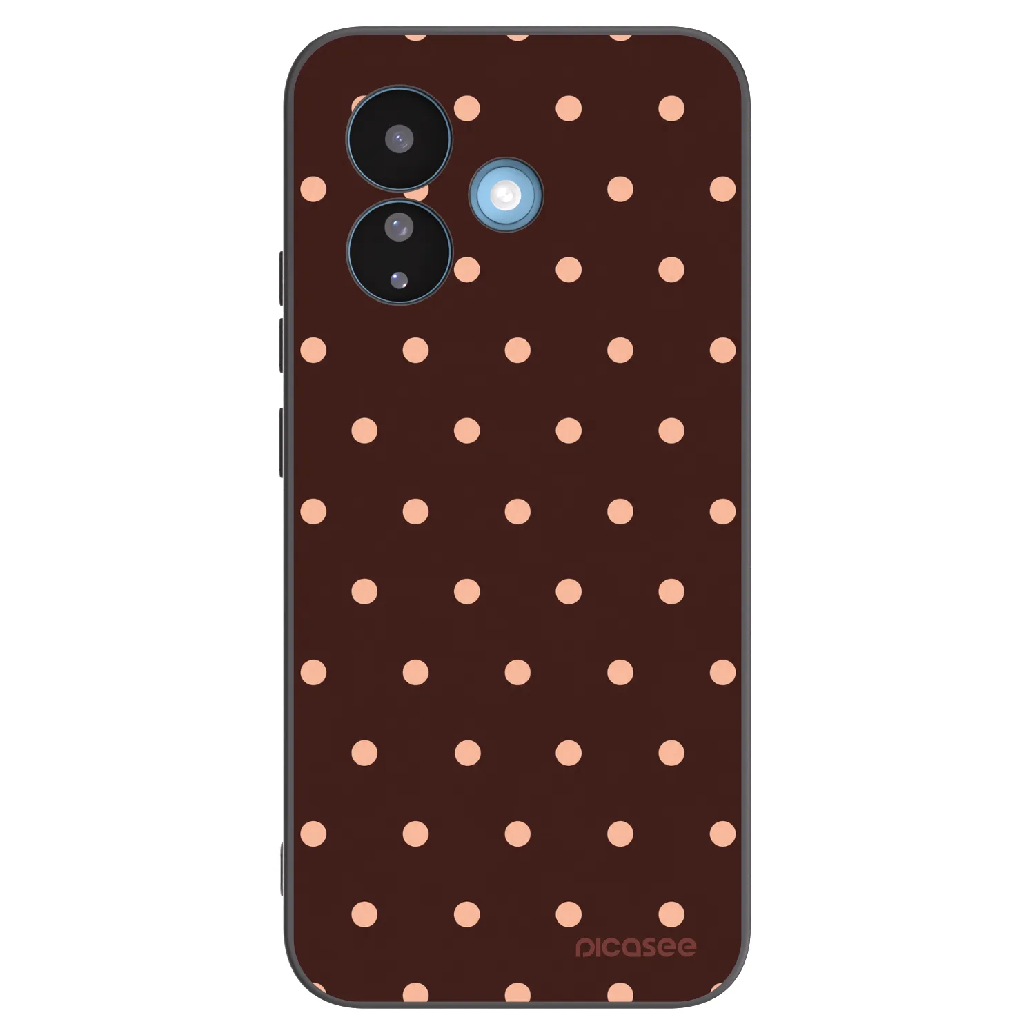 Picasee fekete szilikon tok az alábbi mobiltelefonokra Xiaomi Redmi Note 17 Pro 5G - Peach Dots & Chocolate