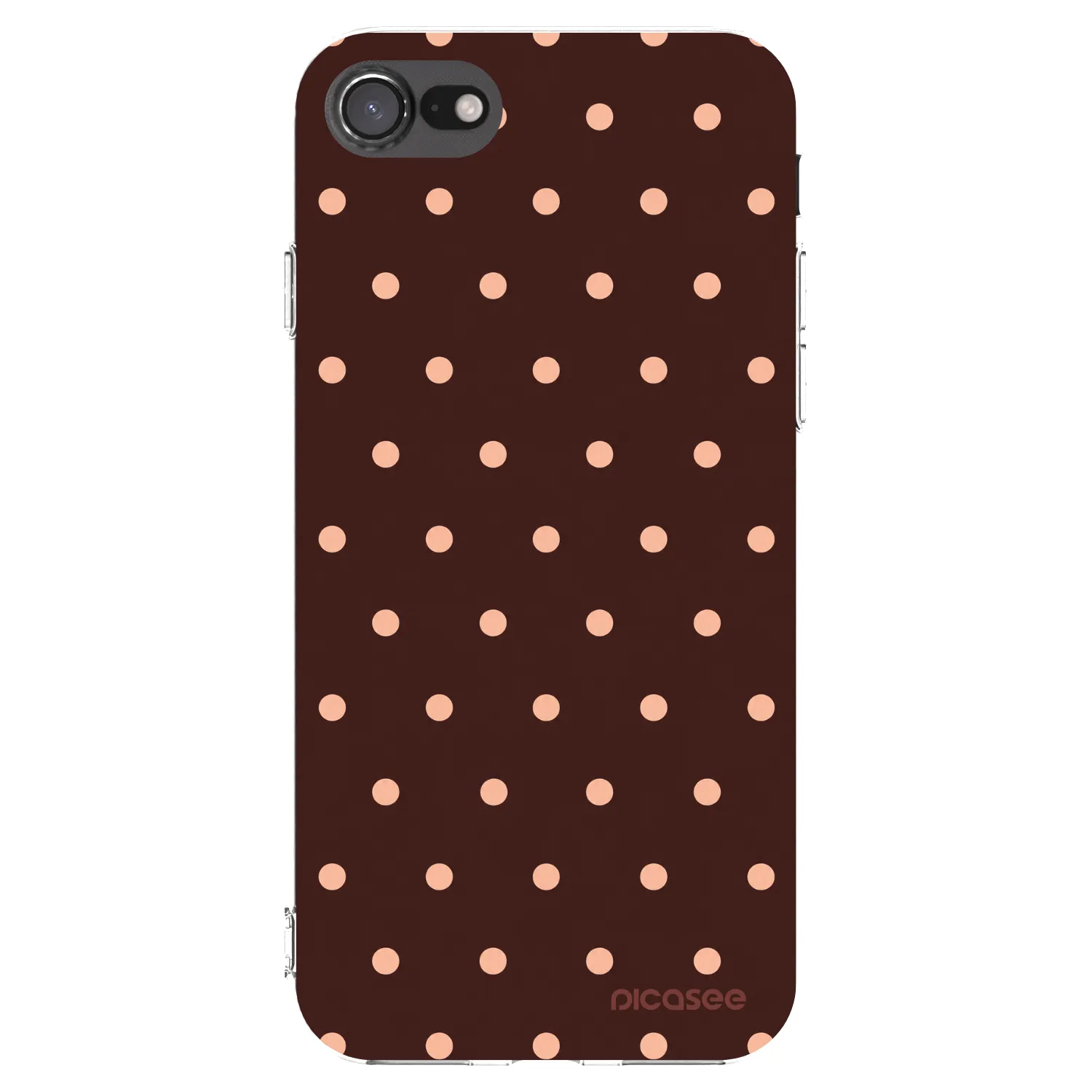 Picasee átlátszó szilikon tok az alábbi mobiltelefonokra Apple iPhone 8 - Peach Dots & Chocolate