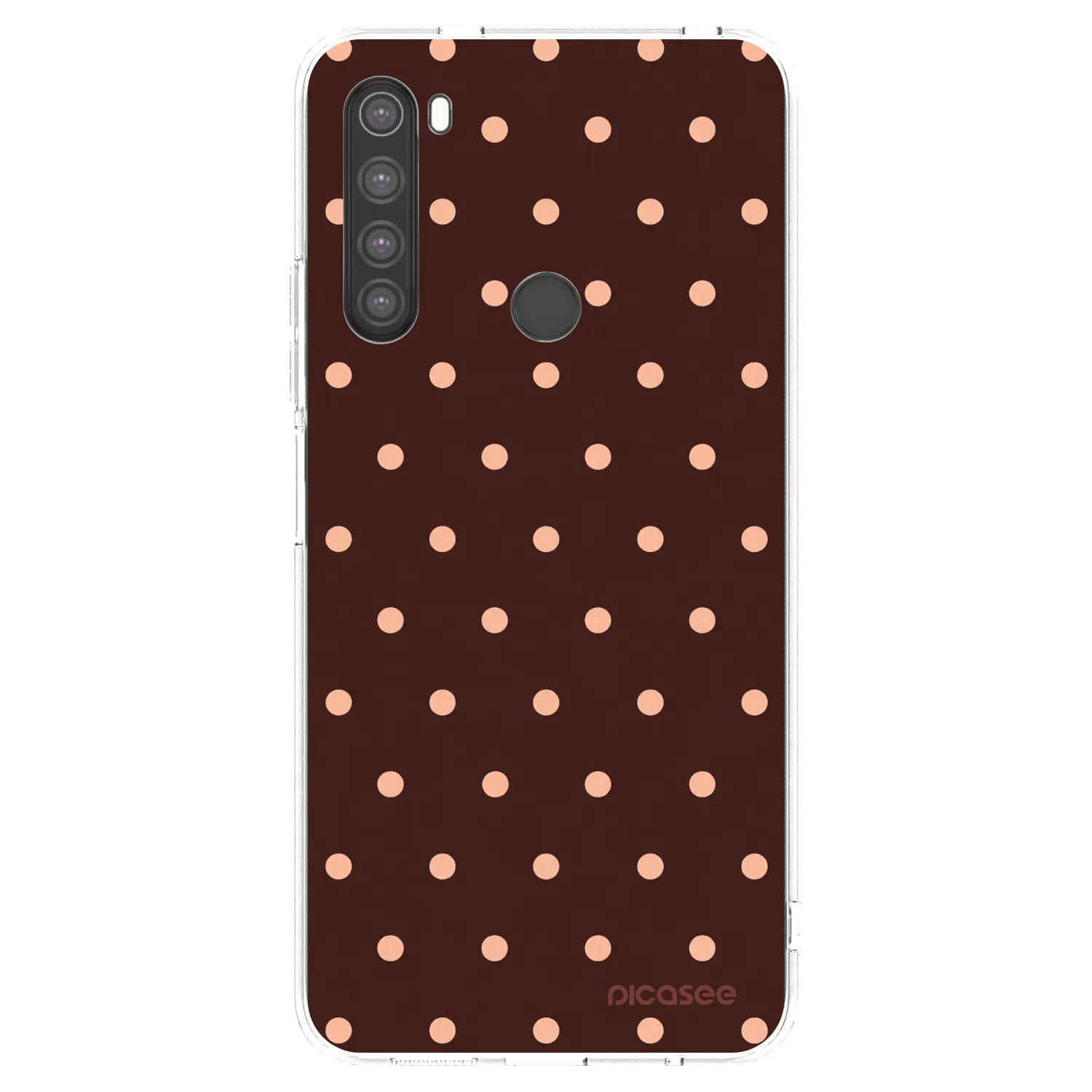 Picasee átlátszó szilikon tok az alábbi mobiltelefonokra Xiaomi Redmi Note 8 - Peach Dots & Chocolate