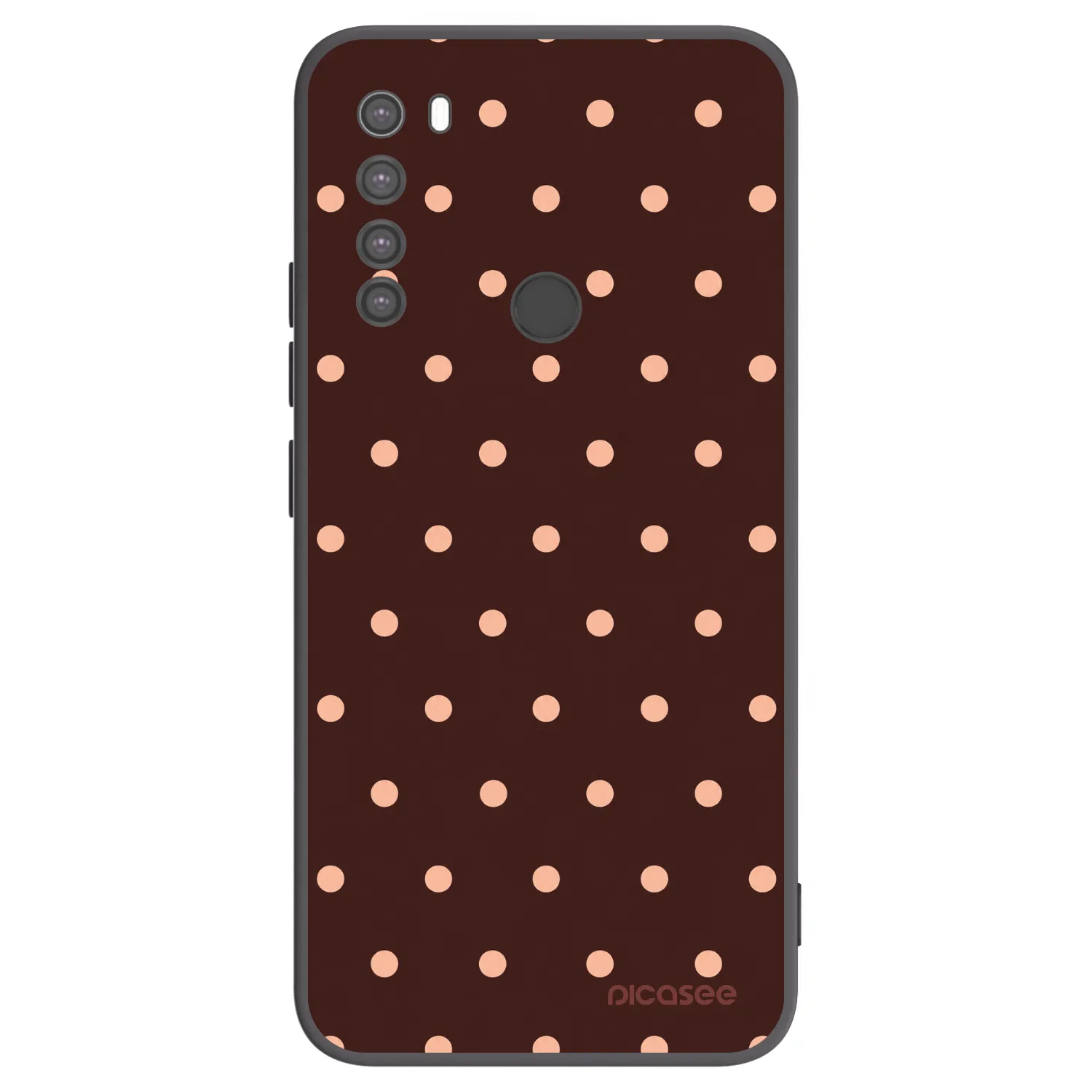 Picasee fekete szilikon tok az alábbi mobiltelefonokra Xiaomi Redmi Note 8 - Peach Dots & Chocolate