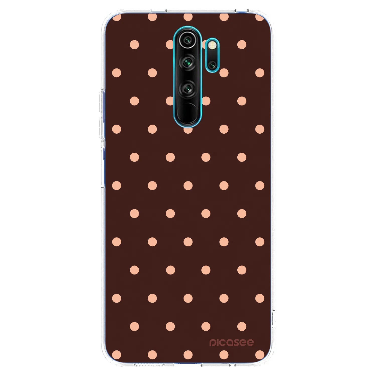 Picasee átlátszó szilikon tok az alábbi mobiltelefonokra Xiaomi Redmi Note 8 Pro - Peach Dots & Chocolate