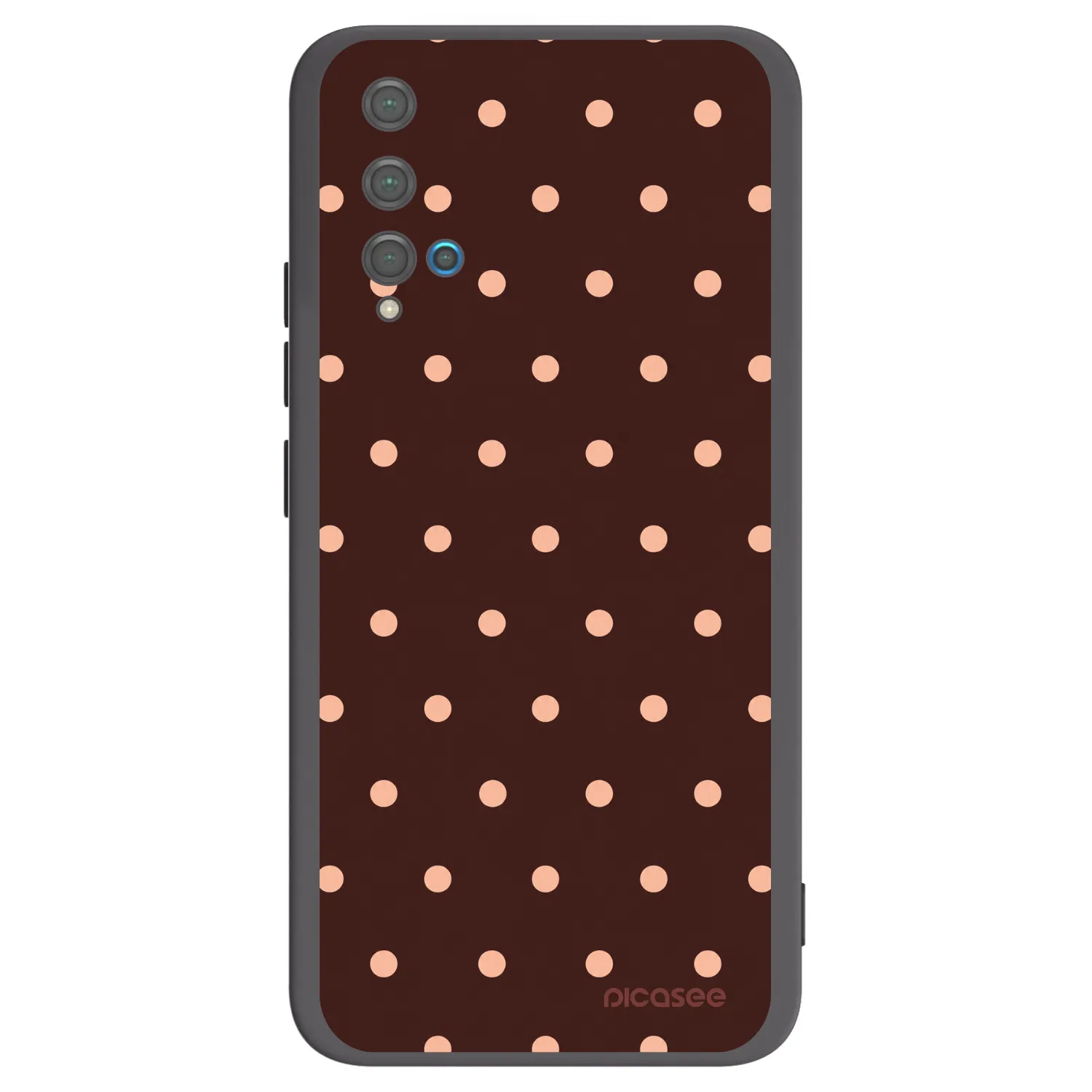 Picasee fekete szilikon tok az alábbi mobiltelefonokra Huawei Nova 5T - Peach Dots & Chocolate