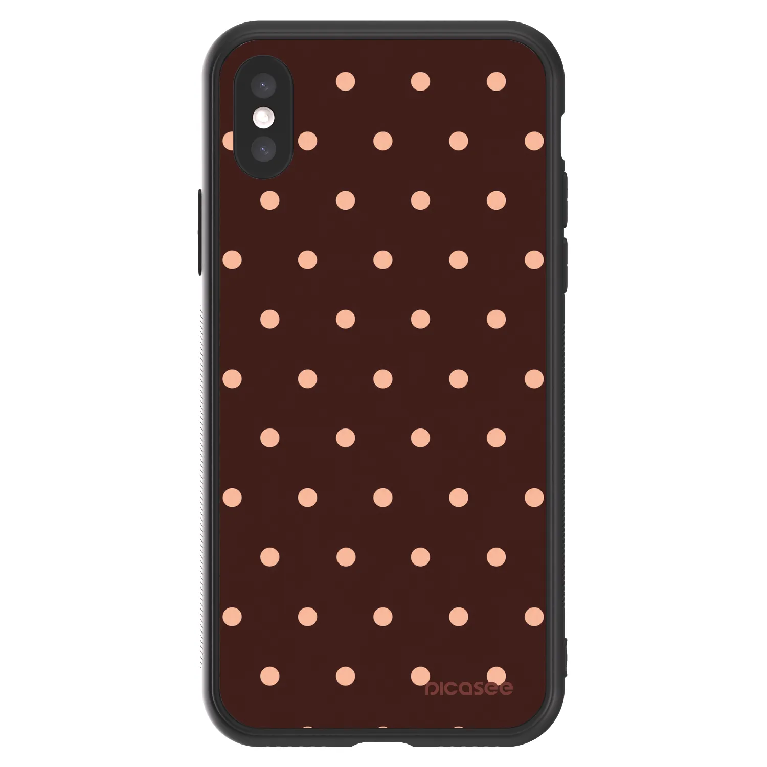 Picasee ULTIMATE CASE Apple iPhone X/XS - készülékre - Peach Dots & Chocolate